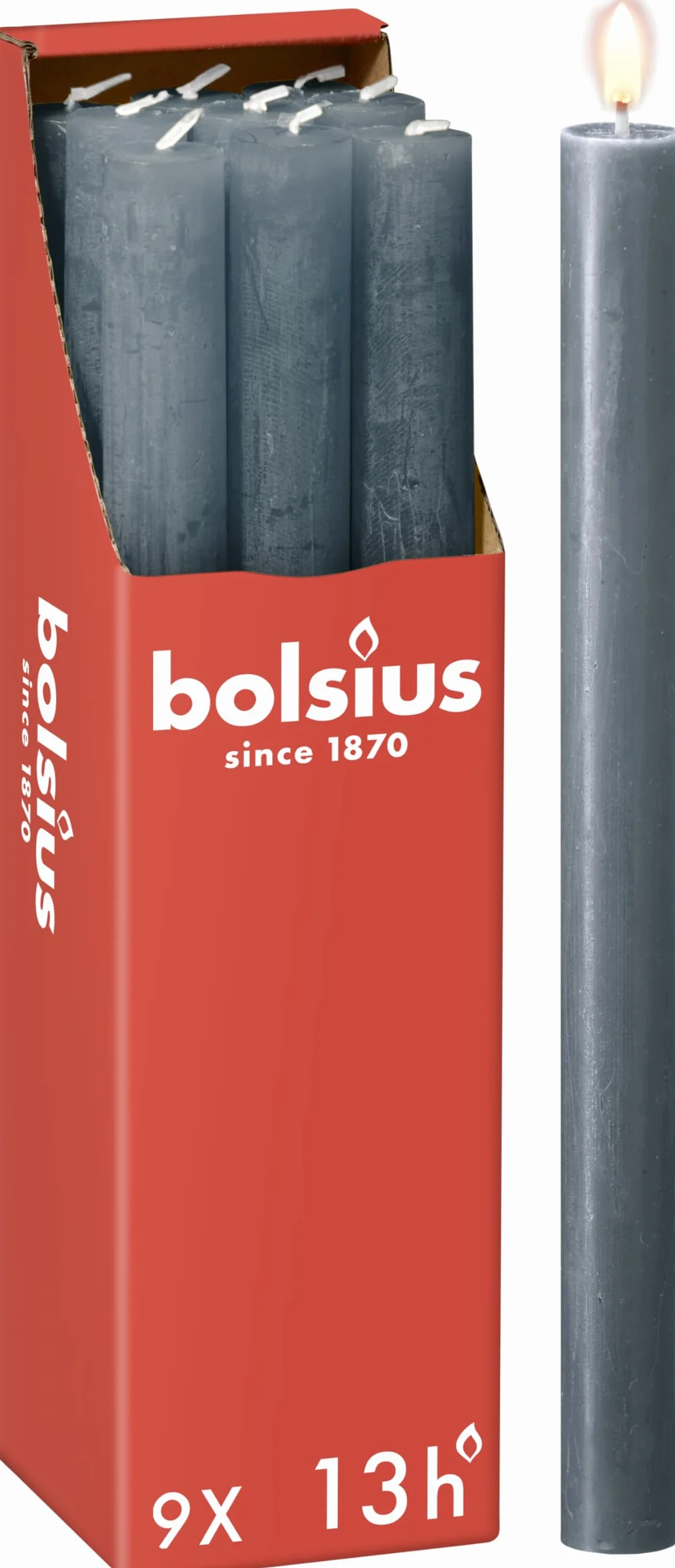 Bolsius Świeca Stołowa, Ciemnoniebieski, 9 Sztuk