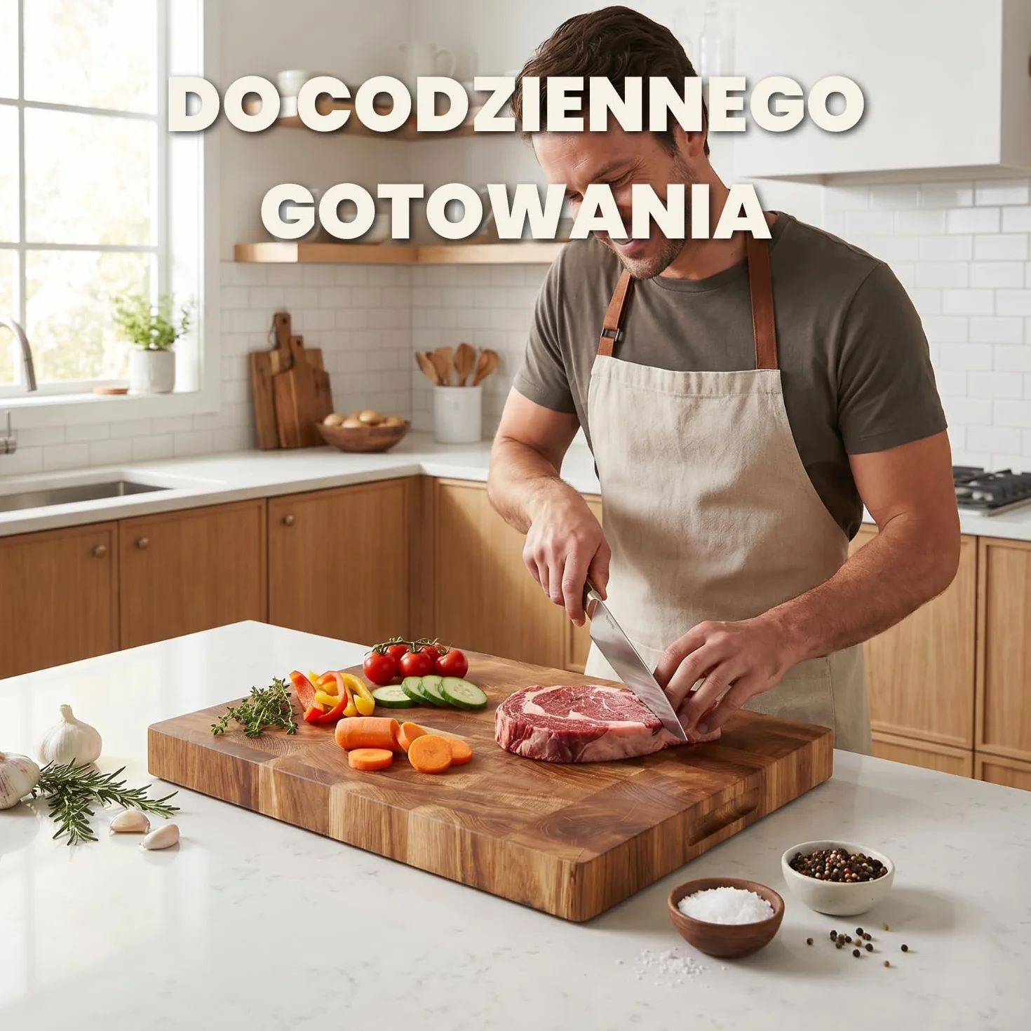 Dębowa deska do krojenia 40x30x4 cm lite drewno olejowany blok kuchenny