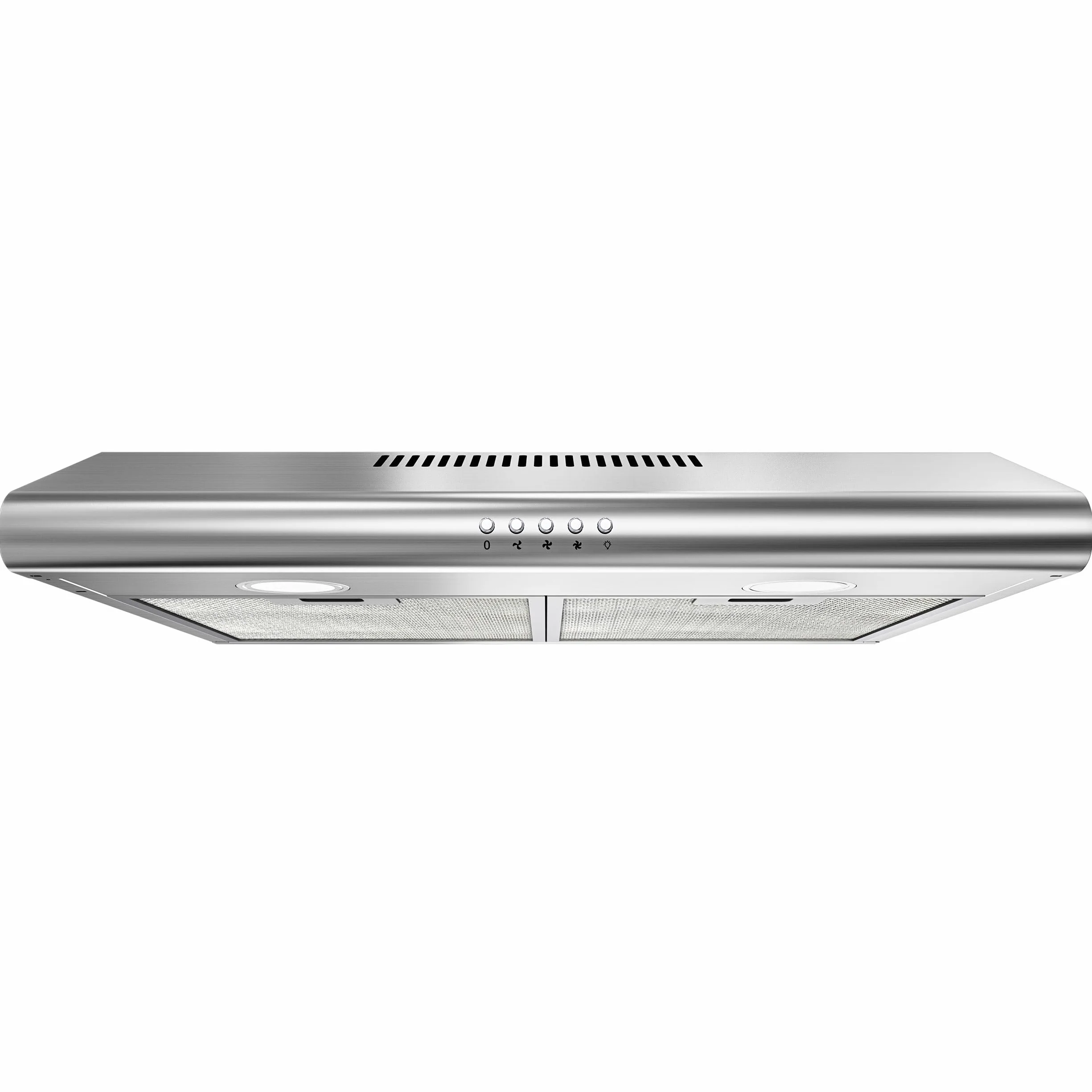 FIREGAS Visor Okap Kuchenny 60 cm, Silnik Bezszczotkowy, 250 m³/h, Podblatowy Ścianowy, Srebrny