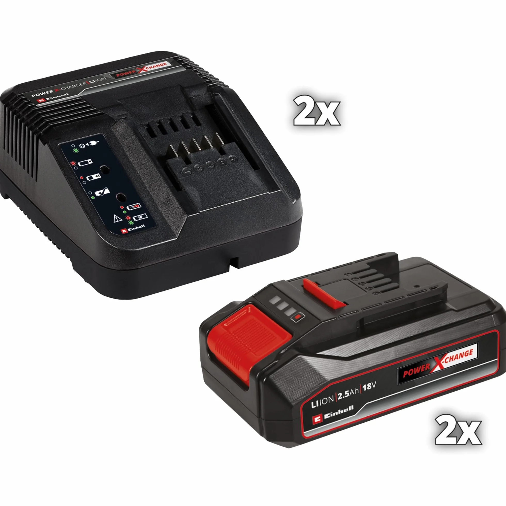 Einhell Kosiarka akumulatorowa GE-CM 36/33 Li Kit Power X-Change (Li-ion, 36 V, do 250 m², szerokość koszenia 33 cm, 5-stopniowa regulacja wysokości koszenia, w tym 2 akumulatory 2,5 Ah + 2 ładowarki)