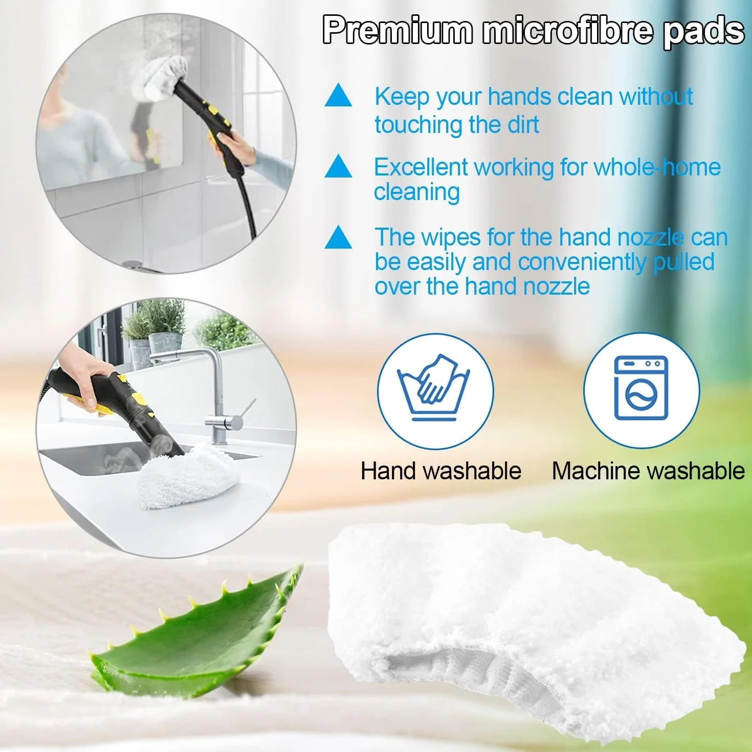12-częściowy zestaw akcesoriów z mikrofibry premium do myjki parowej Kärcher SC1, SC2, SC3, SC4, SC5, SV7, do urządzeń Kärcher Steam Cleaner - skuteczne czyszczenie