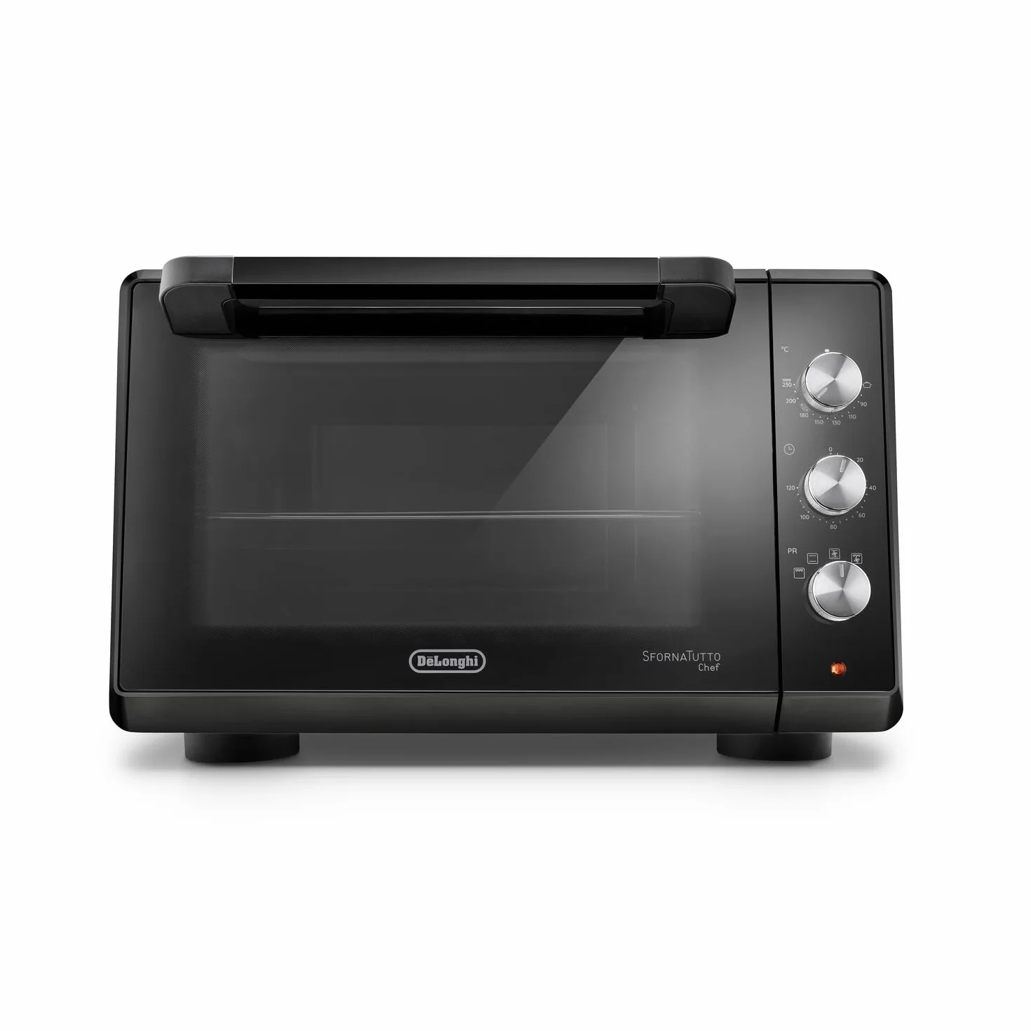De'Longhi Piec szefa kuchni EO34302 Wentylowany piekarnik elektryczny z 5 poziomami gotowania, podwójne szklane drzwi, temperatura 80-230°C, 120 cali, w zestawie blacha do pieczenia i grill, pojemność