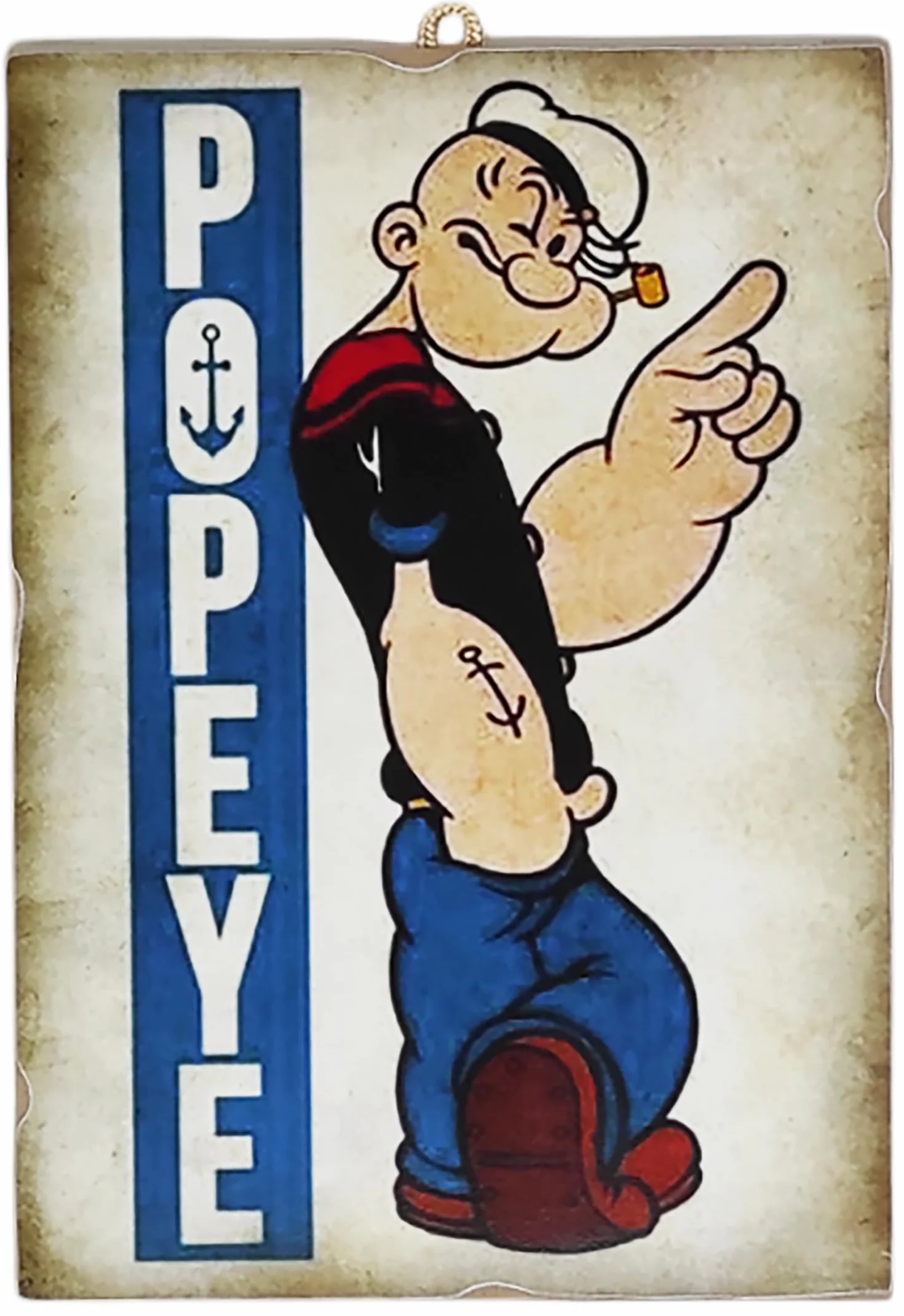 KUSTOM ART Obraz ścienny z serii kreskówek Popeye druk na drewnie 25 x 18 cm