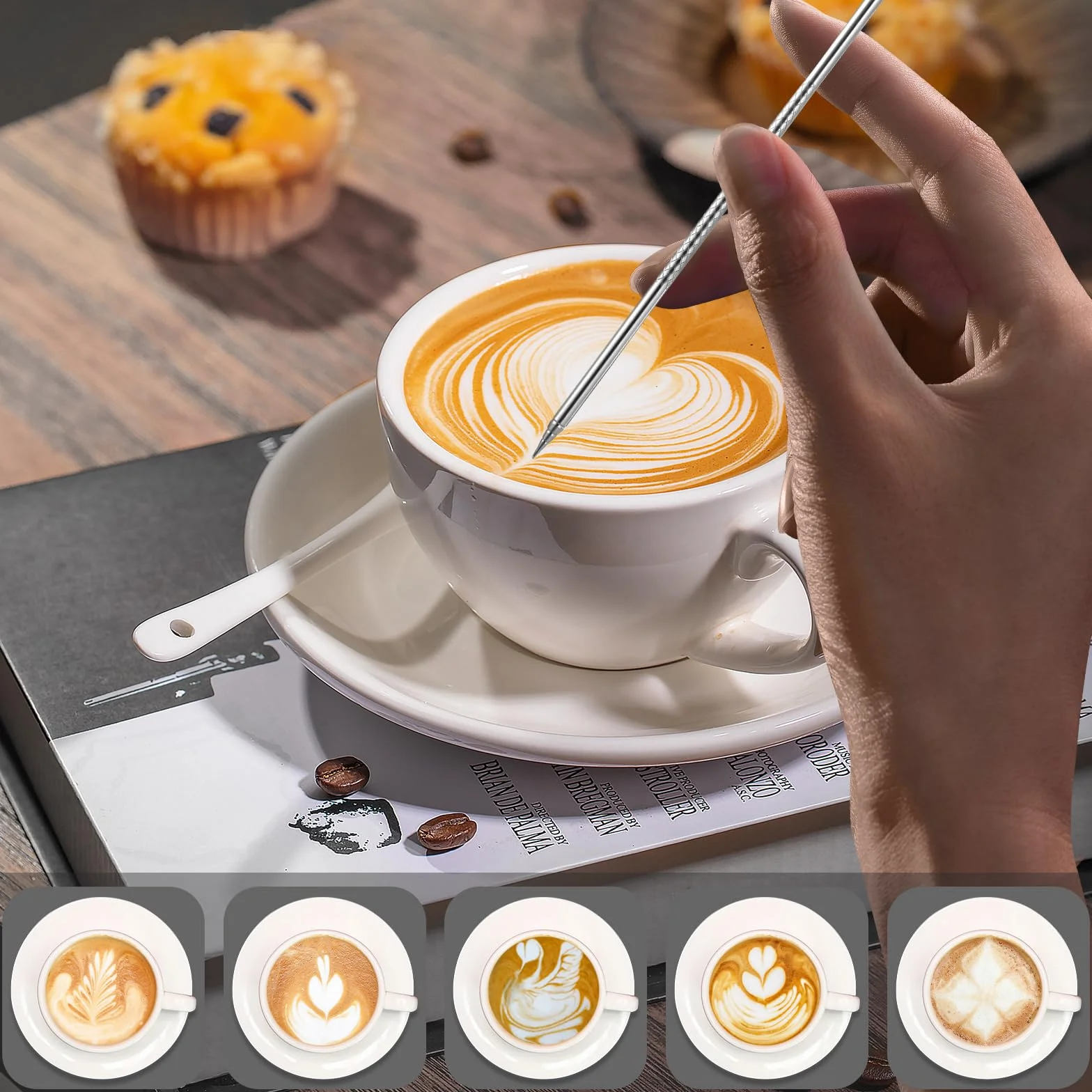 Dzbanek do Spieniania Mleka 550 ml ze Stali Nierdzewnej, Latte Art, Espresso, dla Baristy