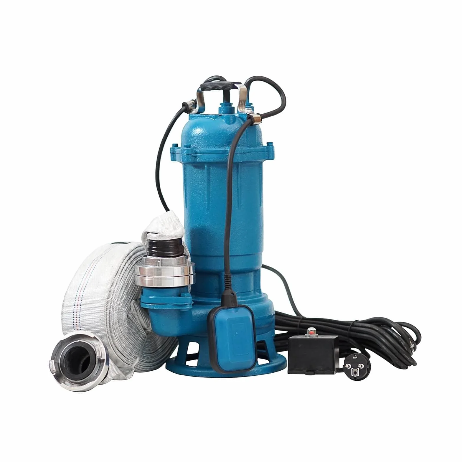 WEISBACH Professional CTR 1500 W, wydajna pompa głębinowa, pompa do fekaliów, pompa do brudnej wody z rozdrabniaczem i pływakiem, 24000 l/h + 2" sprzęgło sztorcowe + wąż C 30 m
