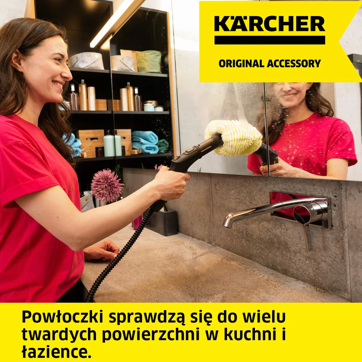Kärcher zestaw powłoczek z mikrofibry, 2 powłoczki wykonane z najwyższej jakości mikrofibry na dyszę ręczną, niezawodne usuwanie i zbieranie brudu, oryginalne akcesoria do parownic Kärcher