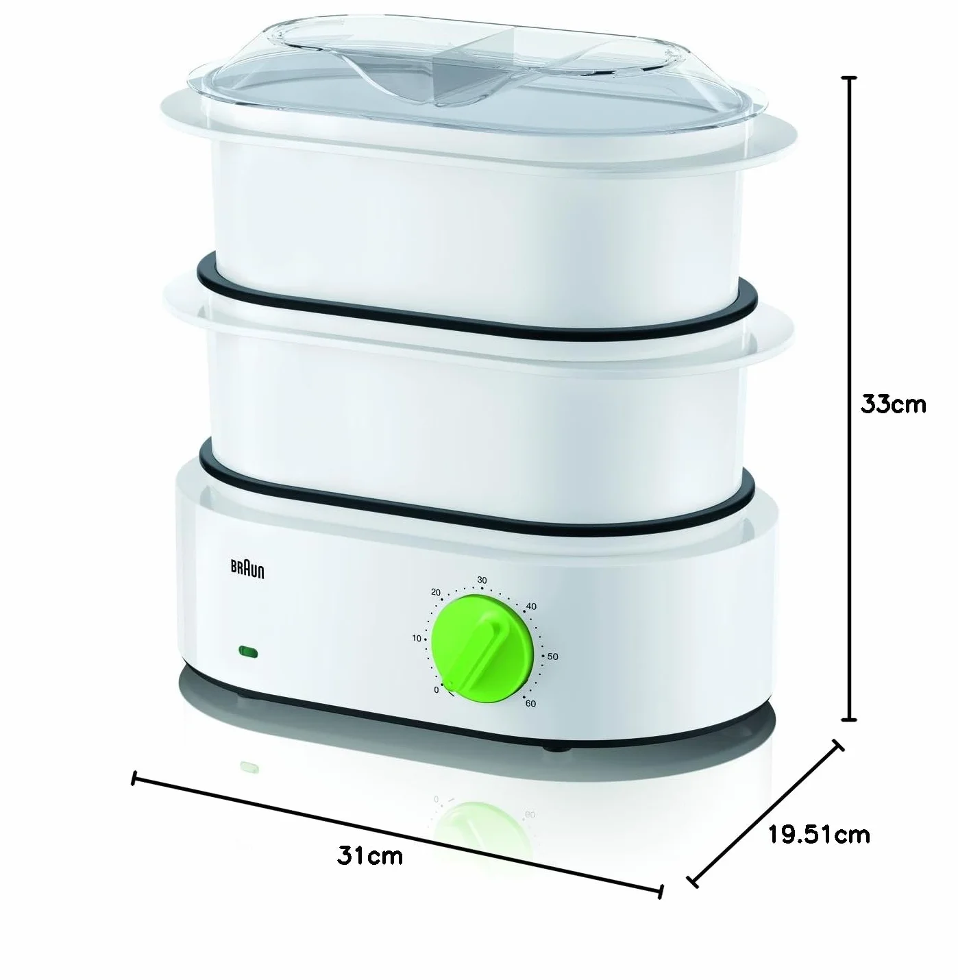 Braun Tribute Collection FS 3000 parowar (850 W) biały/zielony