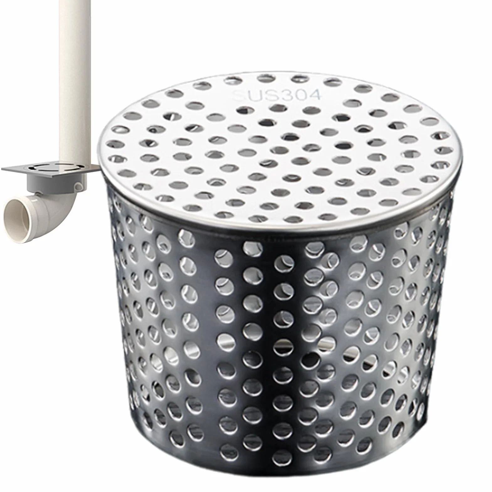 Kratka wyłapująca liście, stal nierdzewna, 100 mm, rynna dachowa, ochrona liści, kratka do rury spustowej, ochrona rynny dachowej, do rur dachowych, odpływów i rur spustowych, 50-63/68-83/85-100 mm