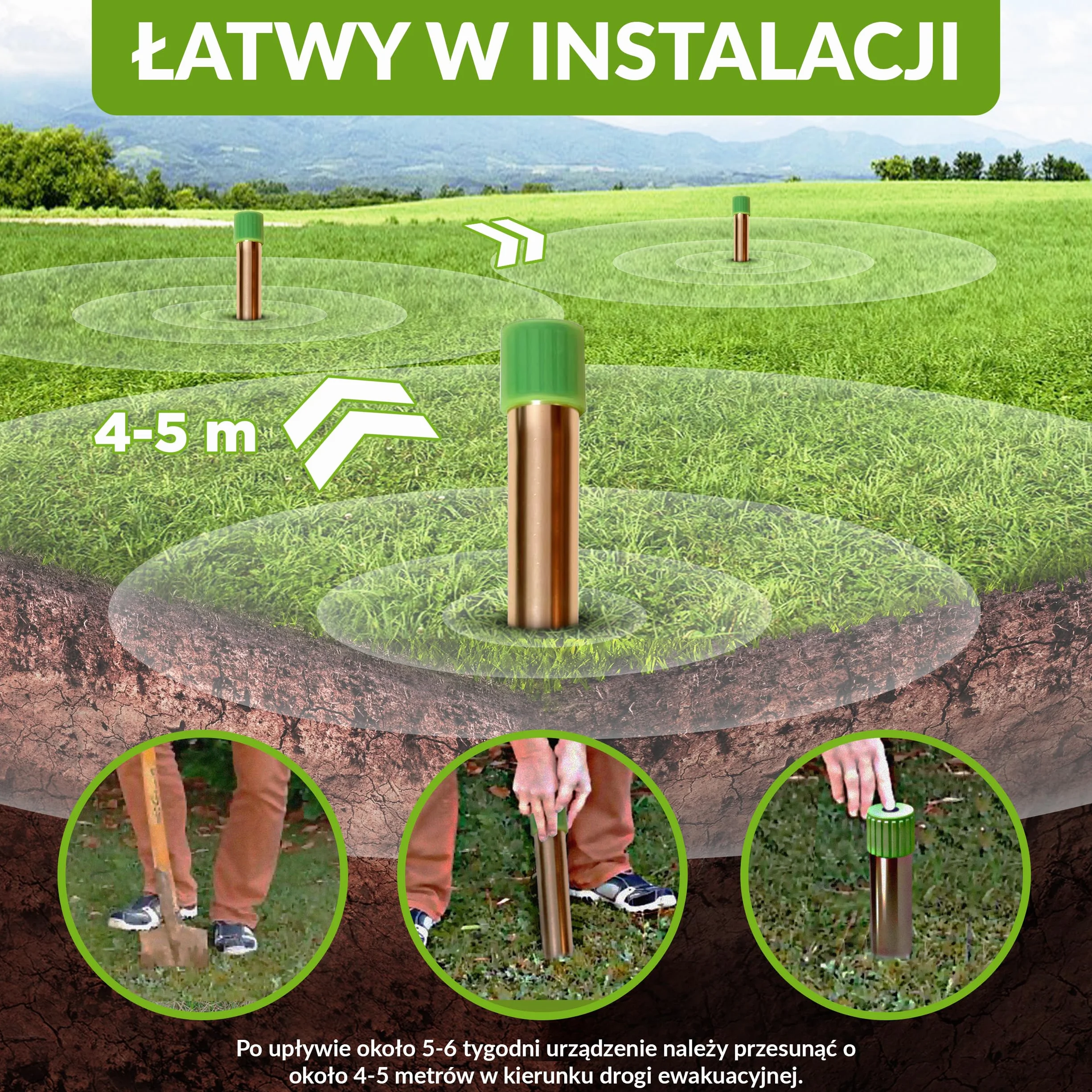 ISOTRONIC Vibrasonic odstraszacz kretów z włącznikiem On/Off, z silnikiem wibracyjnym, zasilany bateriami, odstraszacz norników, nornikowców, węży