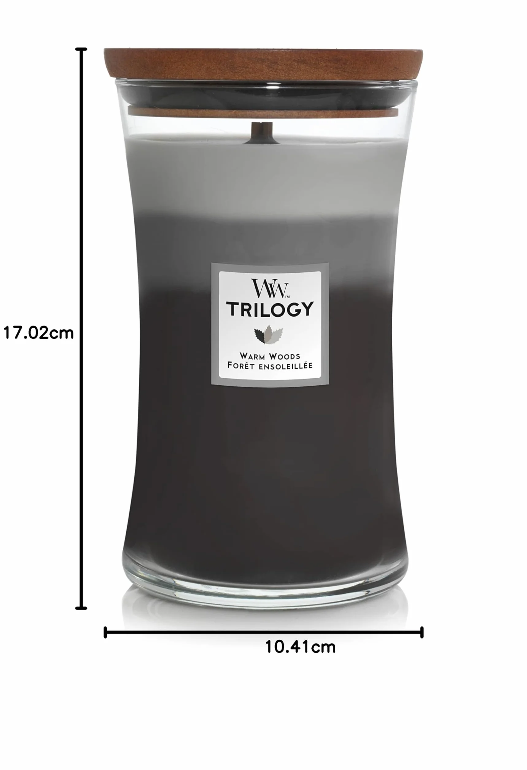Woodwick Świeca, Czarny/Szary, 610 g