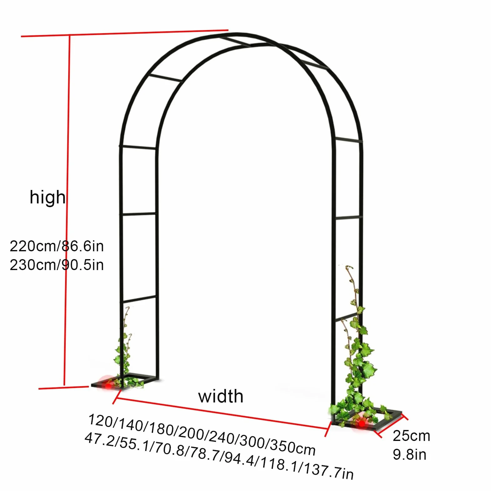 Metalowy łuk do róż, łuk ogrodowy, bramka do roślin pnących i róż, pergola, kratka do roślin pnących, do wnętrz i na zewnątrz, na wesele, taras ogrodowy, dekoracja imprezowa, łuk ogrodowy (kolor: zielony, rozmiar