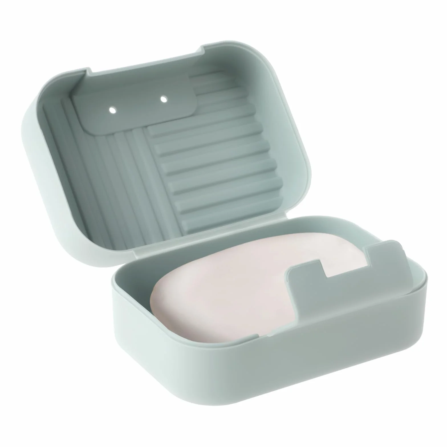 COMNICO Mydelniczka, przenośny pojemnik na mydło w kostce, etui podróżne, szczelna skrzynka na mydło z pokrywką, plastikowa mydelniczka z pokrywką do prysznica, łazienki, zlewu kuchennego, na kemping