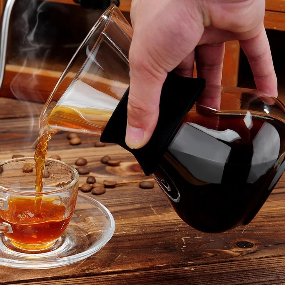 Szklany dzbanek 400ml zalewamy ekspresem z filtrem ze stali nierdzewnej