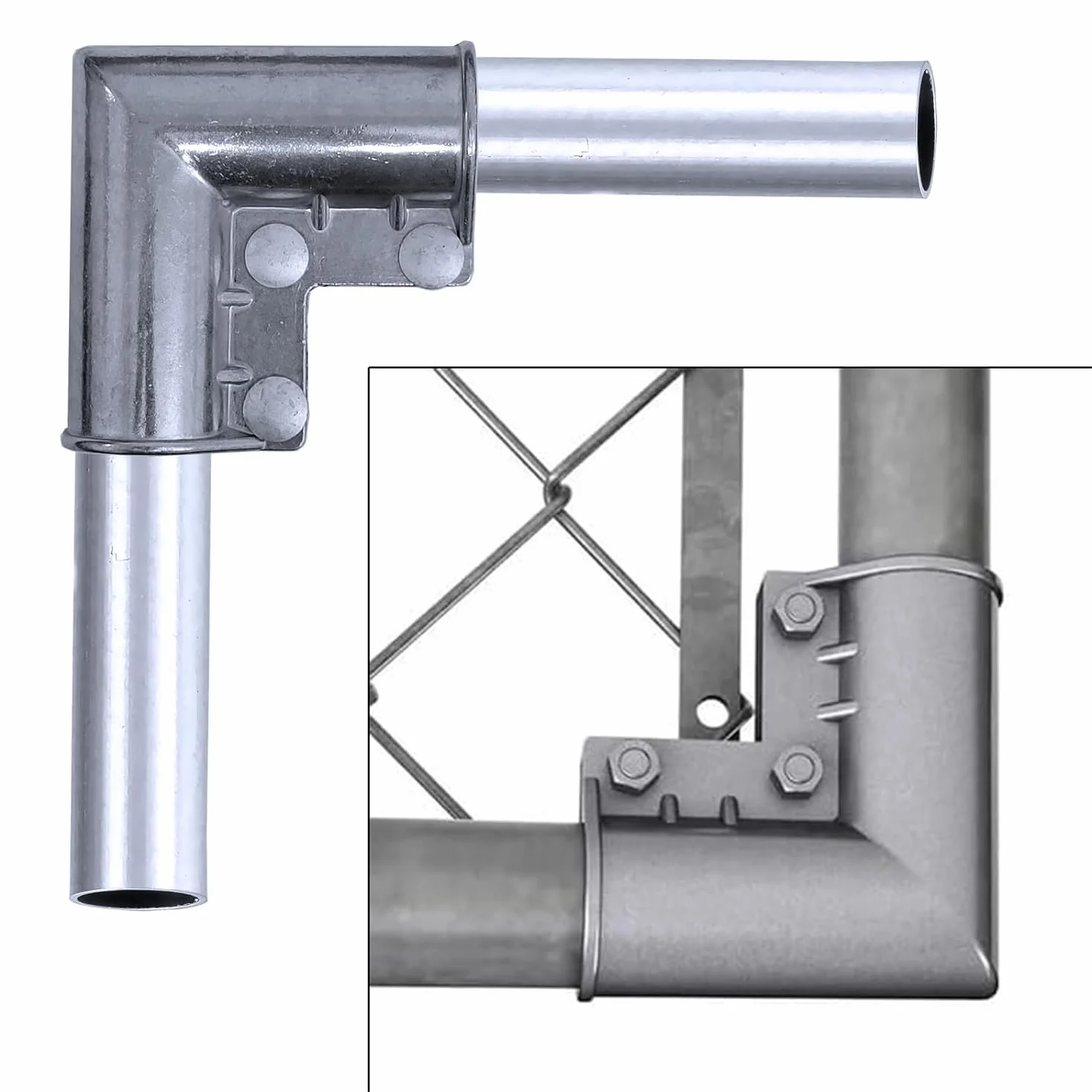 8 x aluminiowy narożnik ogrodzeniowy z ogniwami łańcucha 1 3/20.3 cm x 1 3/20.3 cm do łokcia bramy narożnej ALU