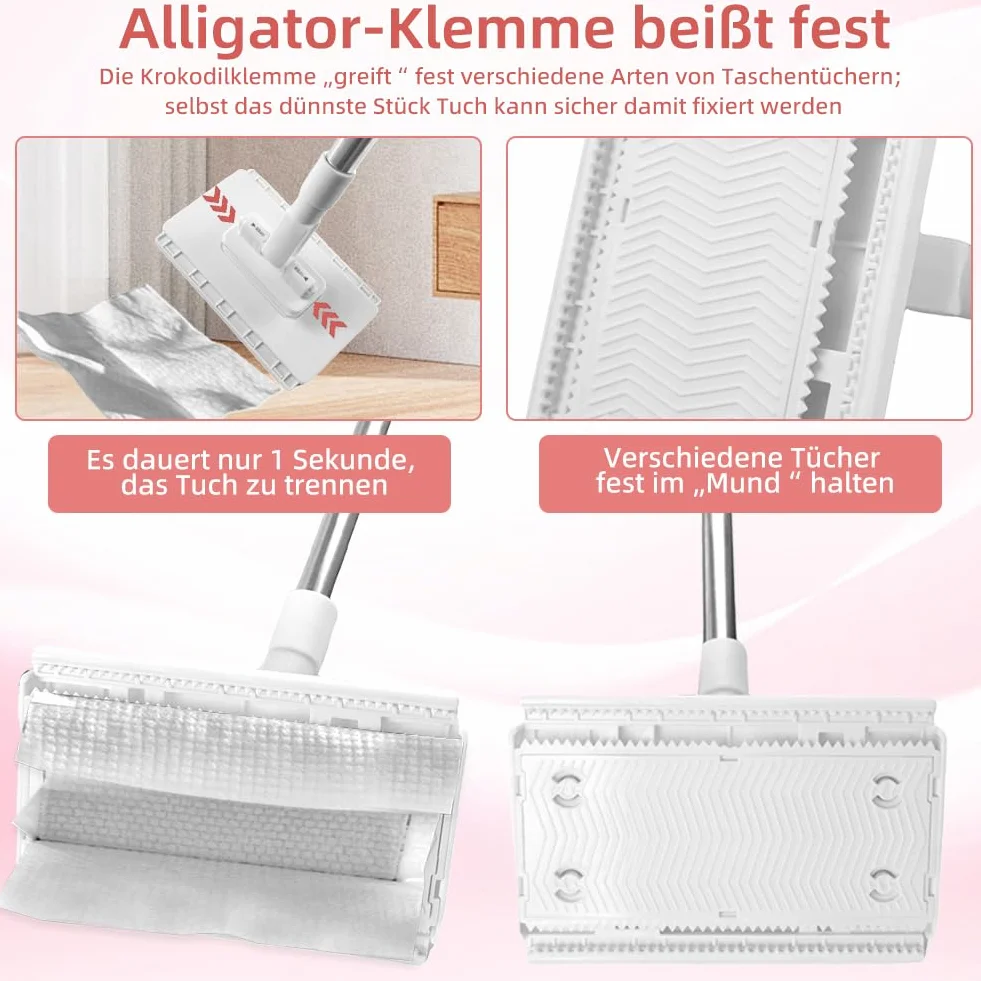 Mop podłogowy z systemem zaciskowym 100 cm 10 ściereczek