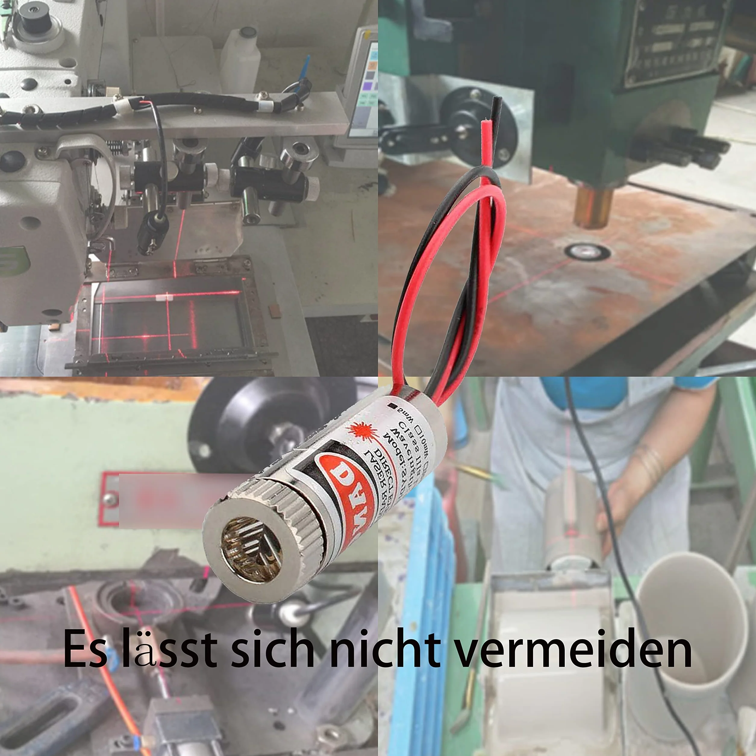 GERUI 4 sztuki modułów laserowych z możliwością ustawiania ostrości lasera krzyżowego z regulacją ostrości laserowej czerwony 3-5V 650nm z soczewkami z tworzywa sztucznego, laser krzyżowy, używany do