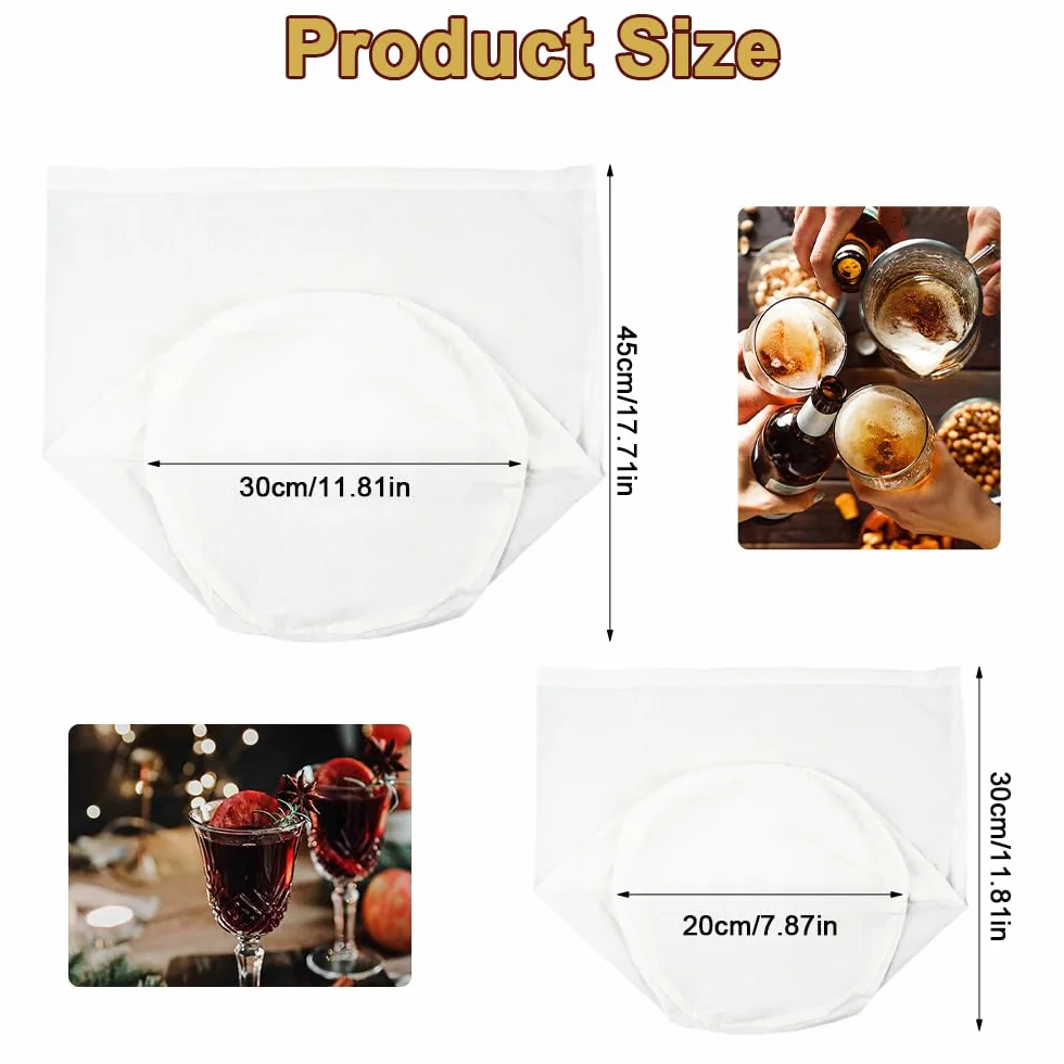 Brew Bag worki filtrujące z poliestru 20 x 30 cm 30 x 45 cm wielokrotnego użytku sitko do warzenia