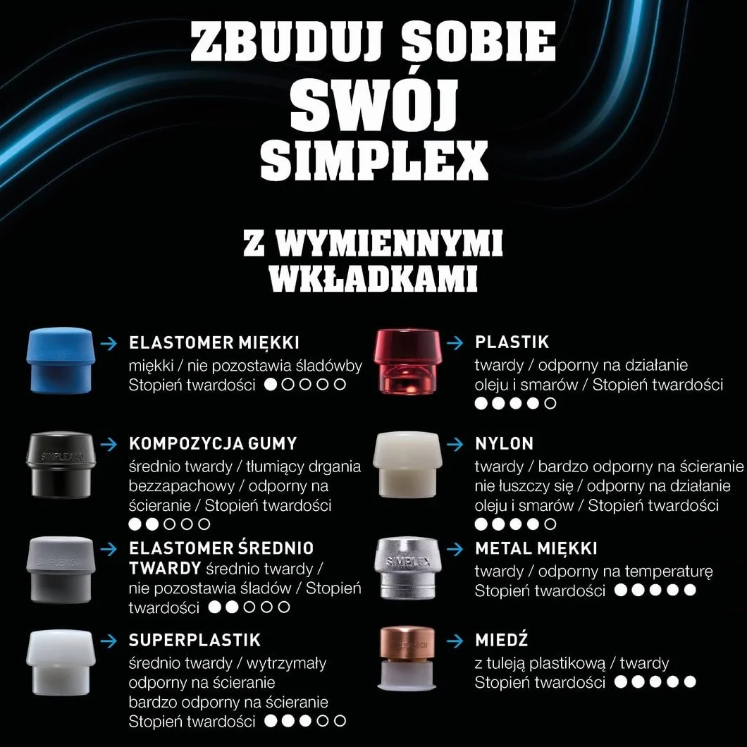 Obuch do młotka z miekkim bijakiem SIMPLEX, z aluminium 40mm HALDER
