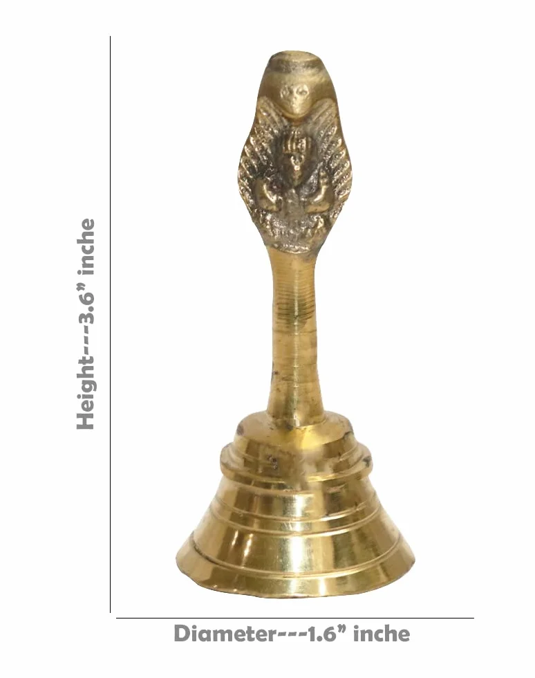 BRACOP® Mosiężny dzwonek Tradycyjny indyjski dzwonek, dzwonek Ozdoba na choinkę Figury metalowe 1 szt. Retro dzwonek Zabytkowy dzwonek ręczny Dzwonek kościelny Dzwonki sań