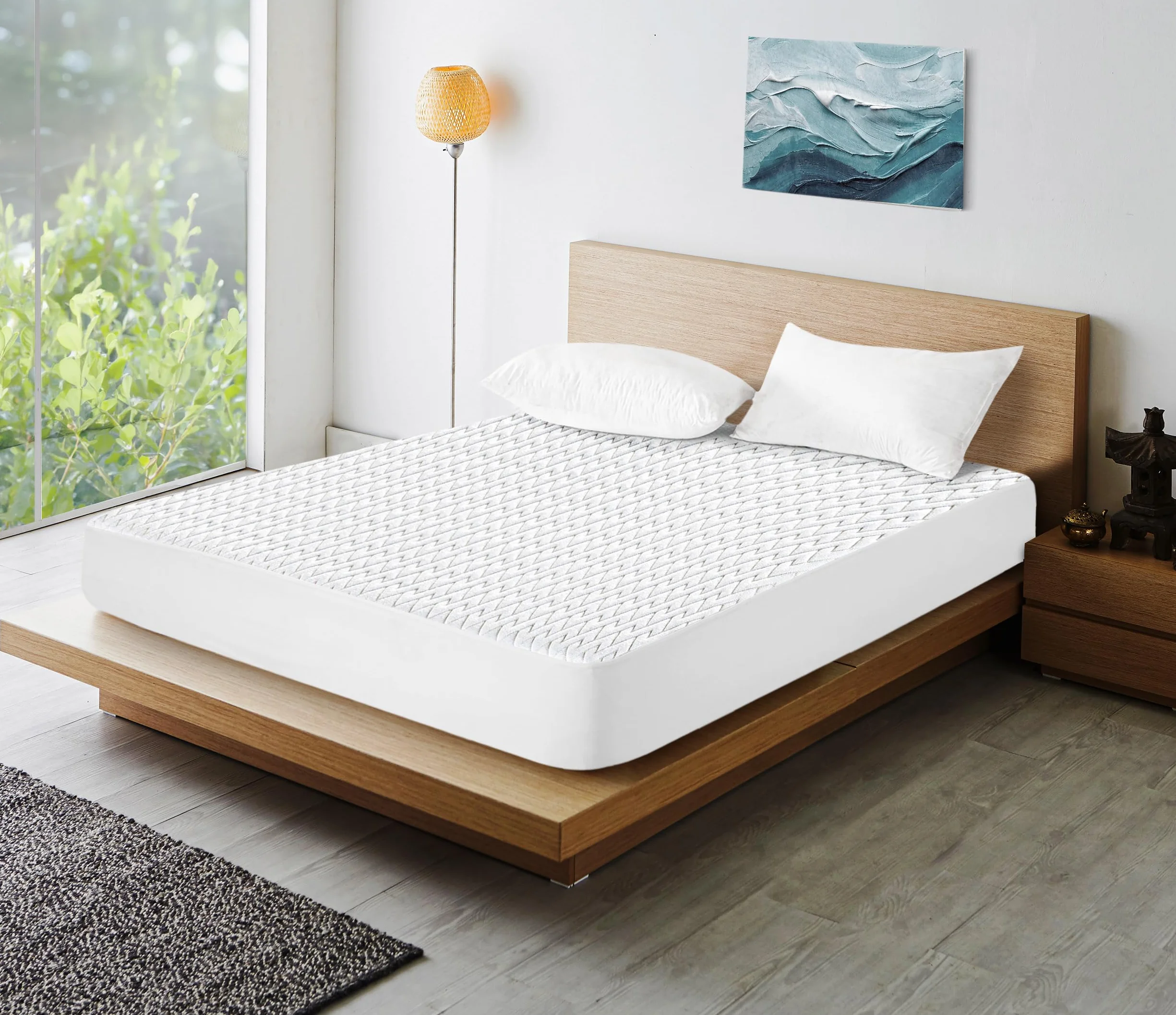 Utopia Bedding Wodoodporny Ochraniacz na Materac (90 x 190 cm) z Tkaniny 3D Air Soft Premium, Miękki i Oddychający, Pasuje na Materace do 30 cm Wysokości, Styl z Elastycznymi Rogami