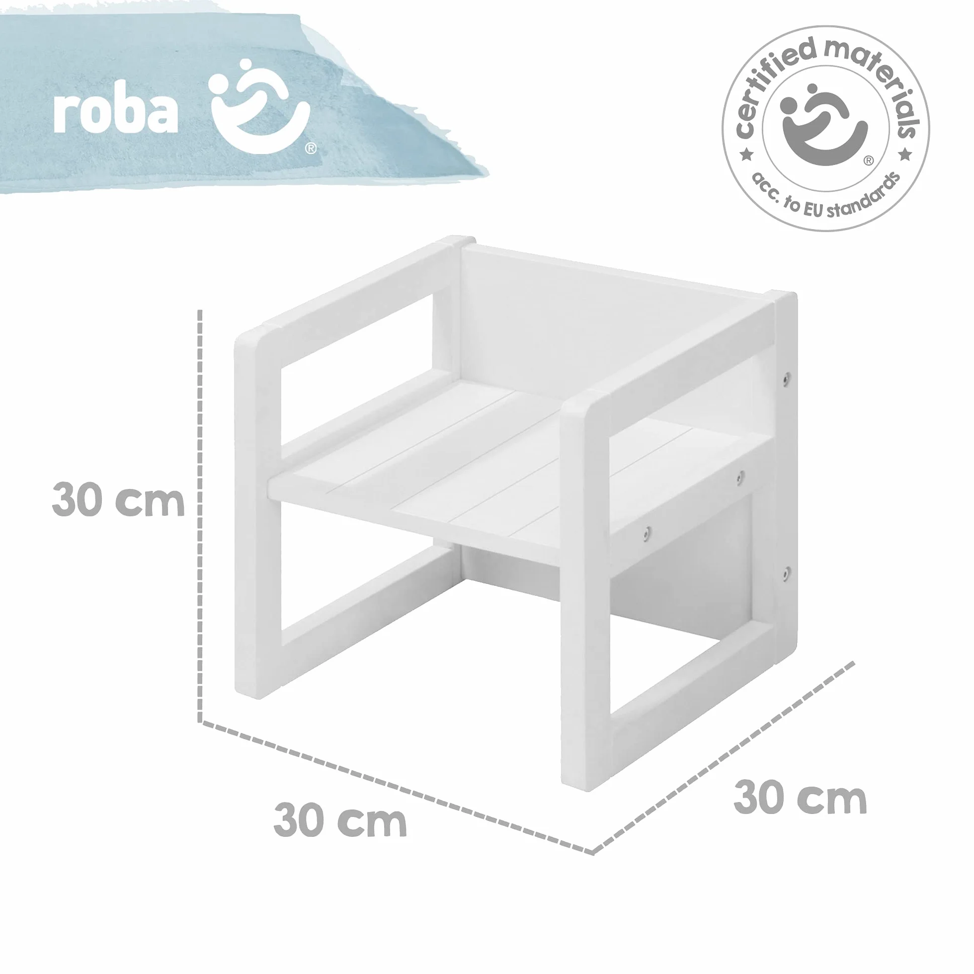Roba B005E7MM6O Taboret, Biały, 30 x 30 x 30 cm