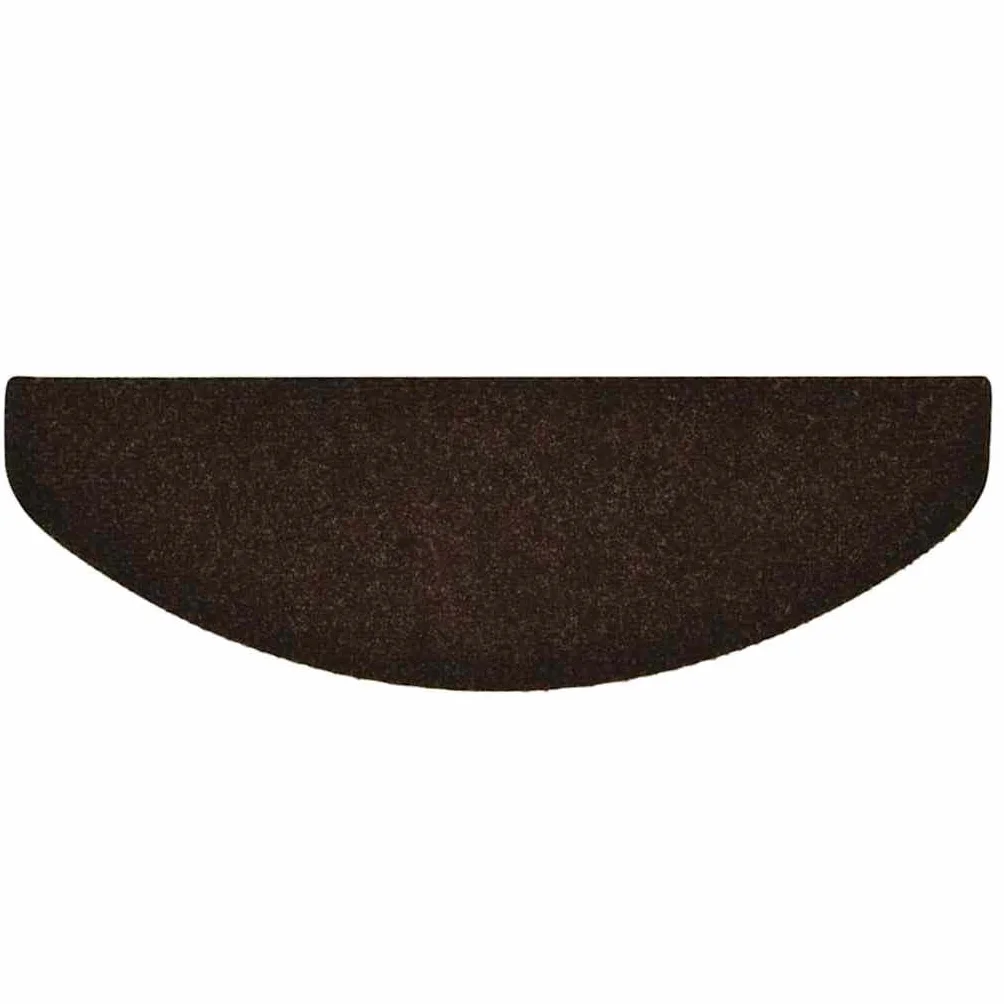 vidaXL Maty na schody samoprzylepne 15 szt. 65x21x4 cm Brązowe półokrągłe duże