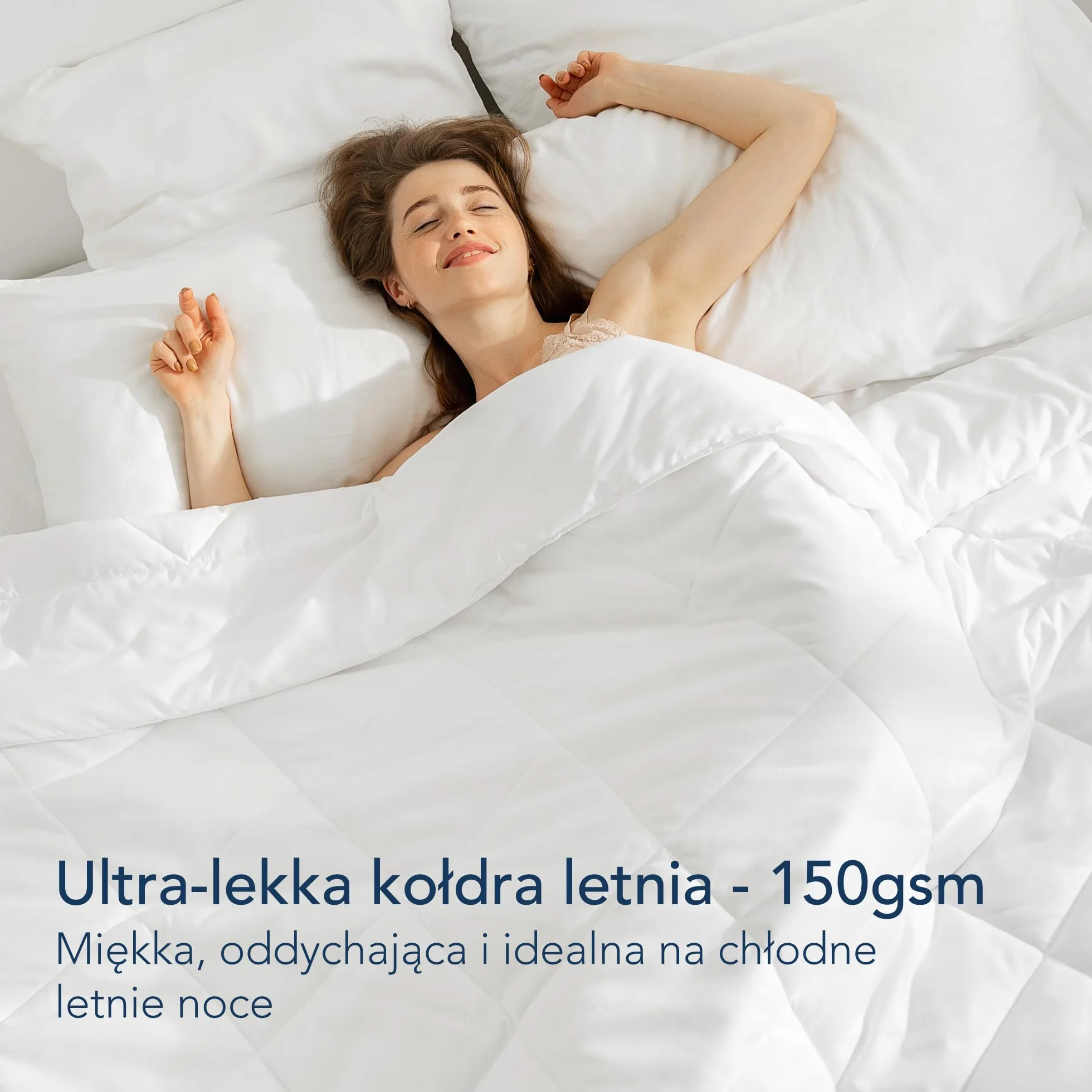 Letnia kołdra Dreamzie 135x200 z mikrofibry, kołdra 135x200 cm do łóżka 90x190 cm i 90x200 cm, lekka i ciepła z wypełnieniem 150g/m², certyfikat Oeko-TEX