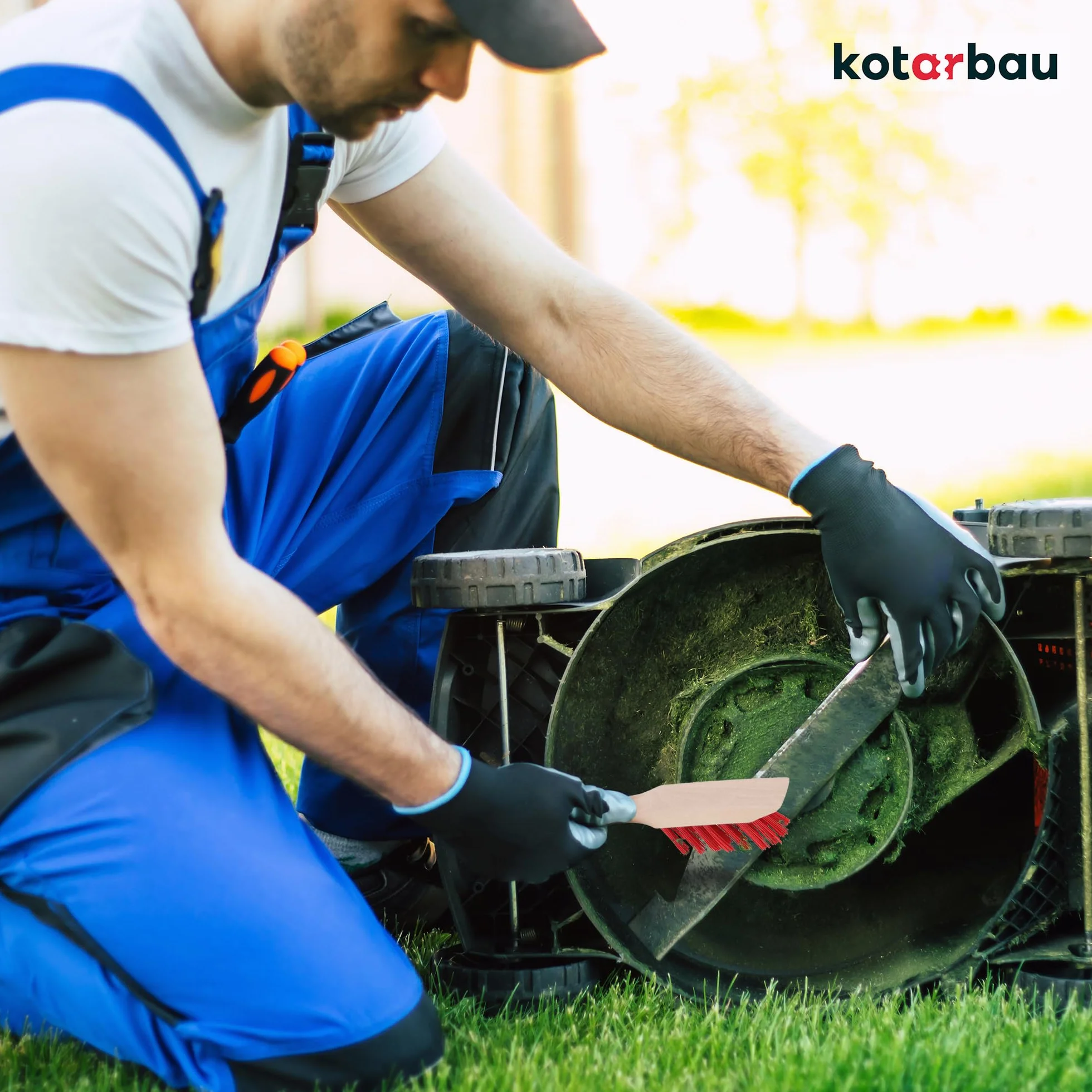 KOTARBAU® Szczotka do czyszczenia kosiarek Drewno i nylon 300 mm