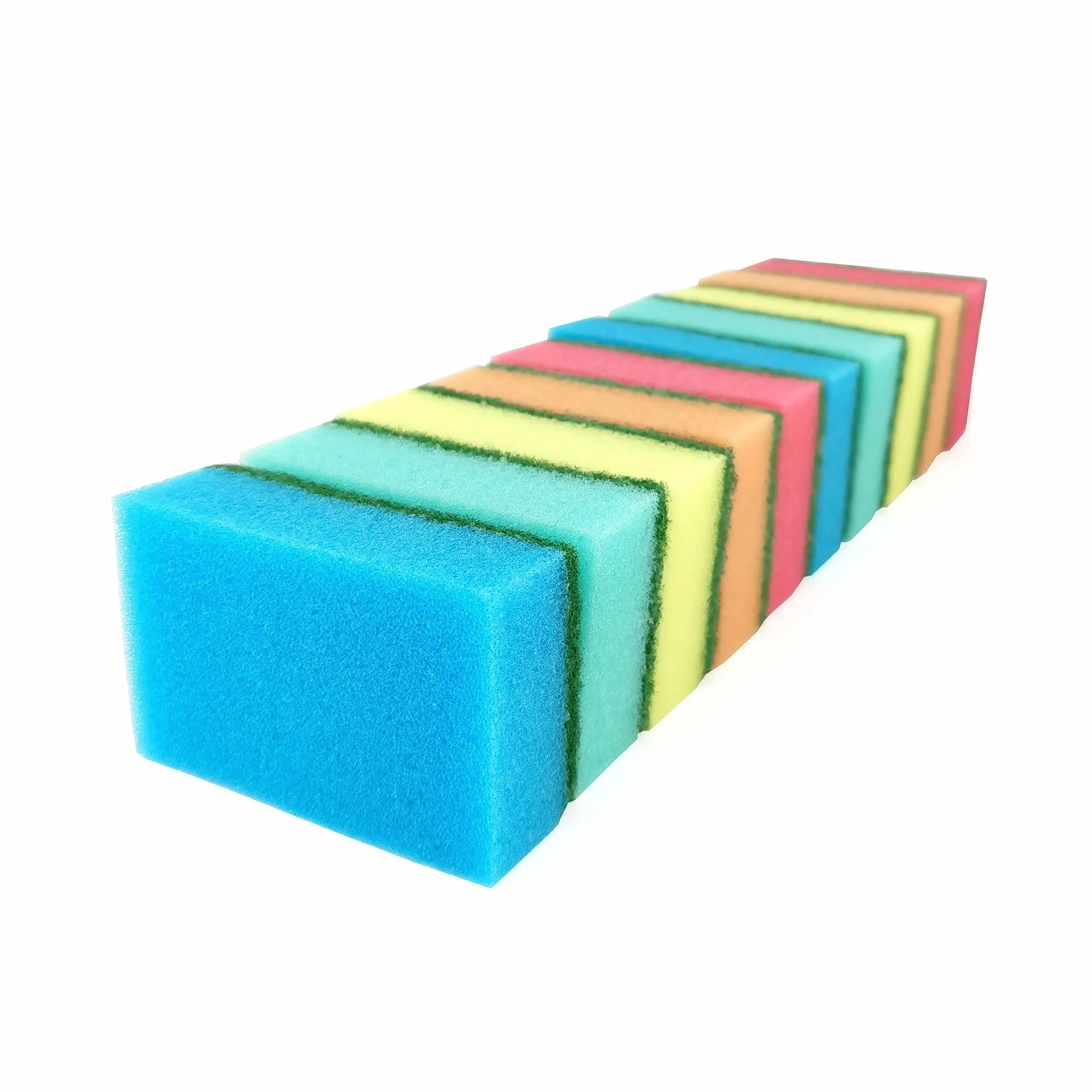 D.RECT Zestaw 10 Szt. Gąbek Kuchennych – Dwustronne Gąbki do Garnków – Uniwersalne Gąbki MIDI – Wymiary 75 x 50 x 28 mm – Wielokolorowe