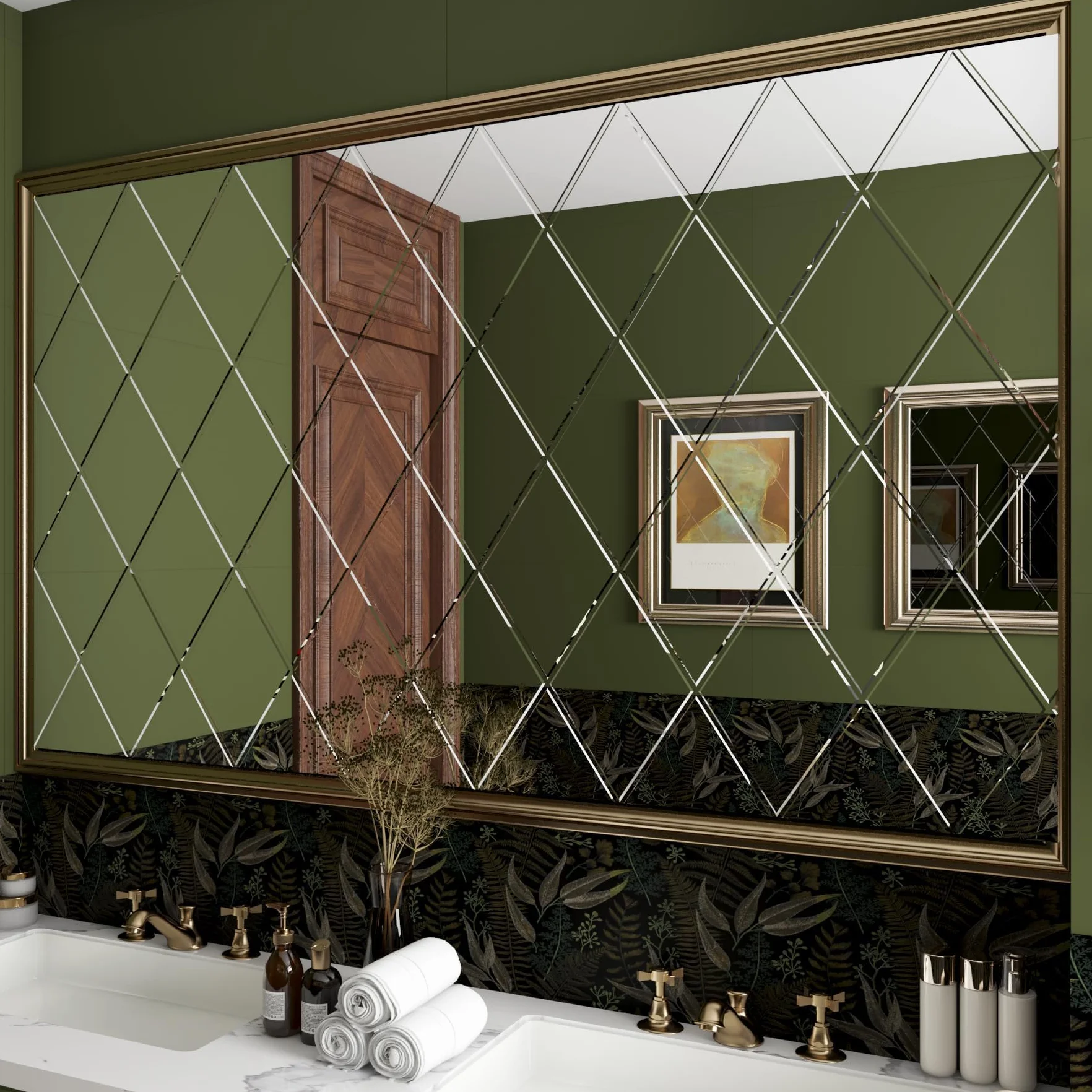 YENHOME Folie do luster samoprzylepna tapeta folia klejąca do mebli srebrna kuchnia 60x500cm folia do mebli samoprzylepna fola na blat folie lustrzane nowoczesne do łazienki klejone lustro meble