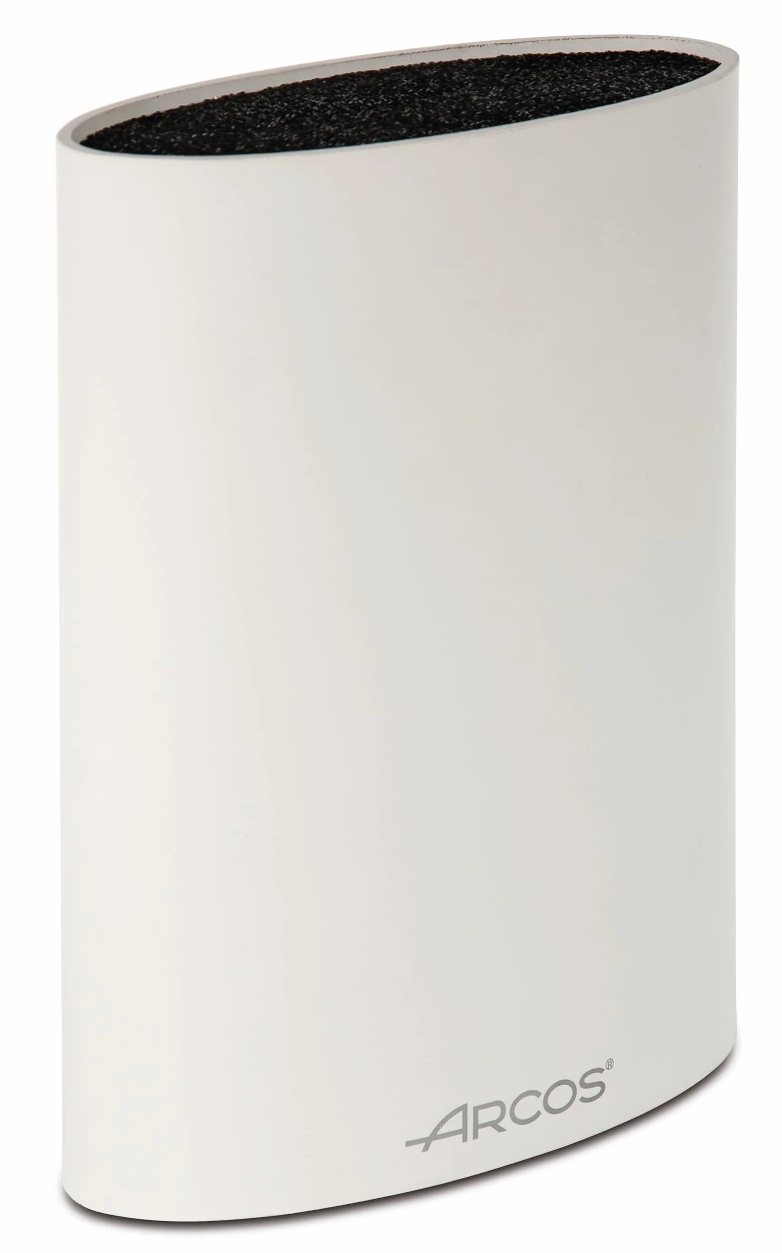 ARCOS Taco Ovalado Ochraniacz do noży do 20 cm; Blok do noży o Modernistycznym designie wykonany z termoplastycznego kauczuku; 220 x 160 x 65 mm; Kolor biały