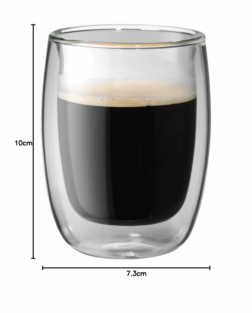 ZWILLING Sorrento szklanki do kawy o podwójnych ściankach, 2 x 200 ml, szkło borokrzemowe, termiczne, odporne na wysokie temperatury, 2 sztuki