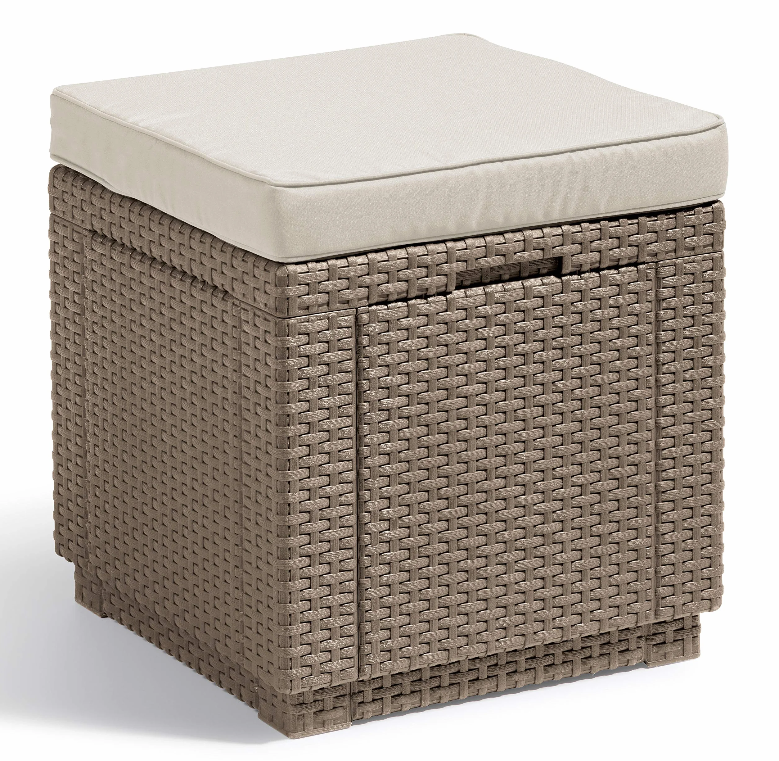 Allibert Keter Cube Taboret, Brązowy, 42 x 42 x 39 cm