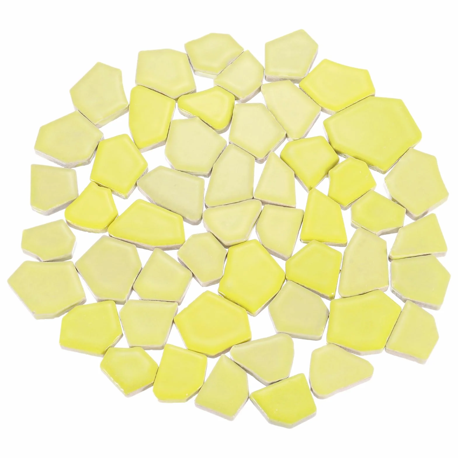 QUARKZMAN 500G/1.1Lb Nieregularne ceramiczne płytki mozaikowe, 2,3-4,2 cm luzem barwione ceramiczne mozaiki do projektów artystycznych i rzemieślniczych DIY, żółty