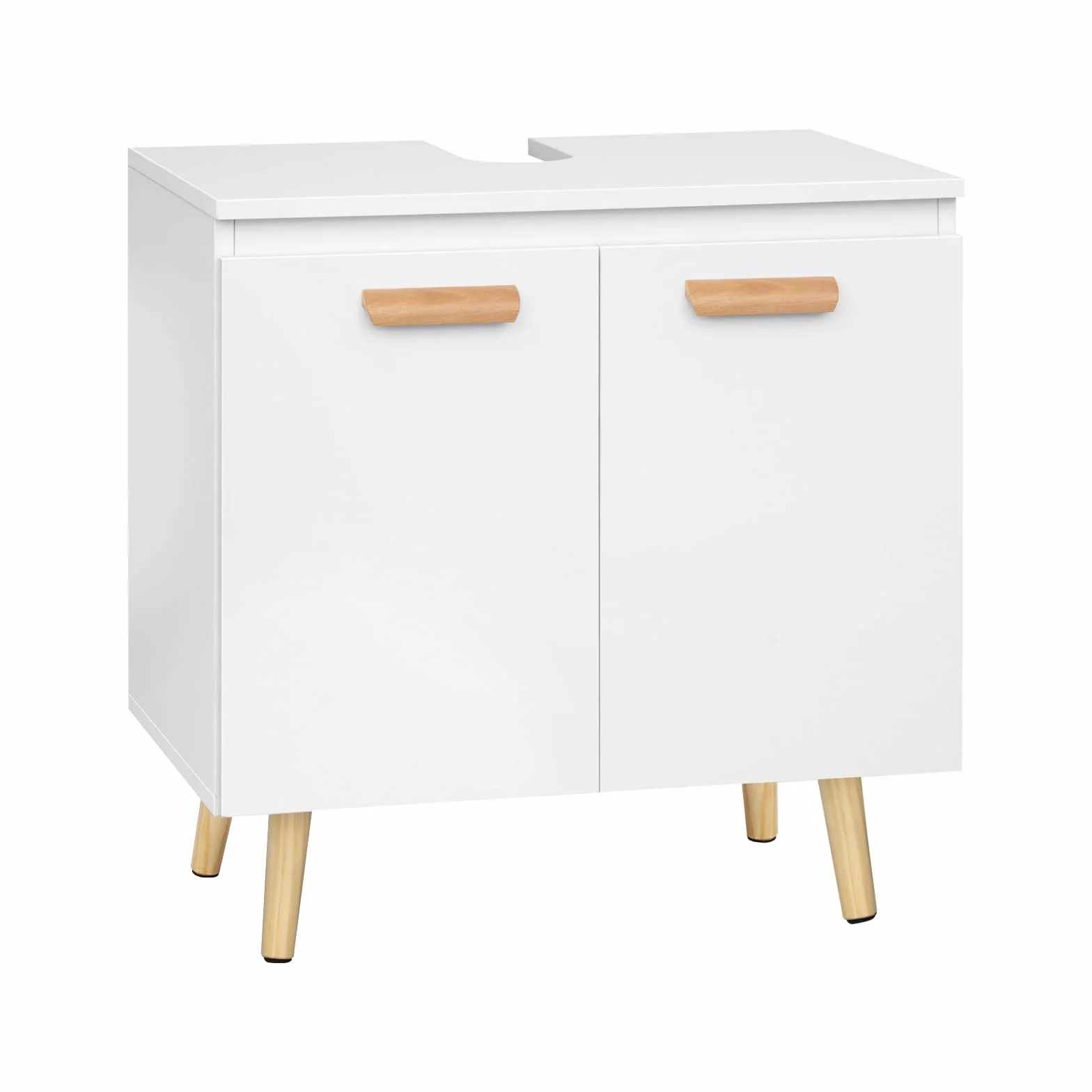 EUGAD Szafka pod umywalkę, szafka pod umywalkę, szafka łazienkowa z 2 drzwiczkami, 60 x 40 x 60,5 cm, biała