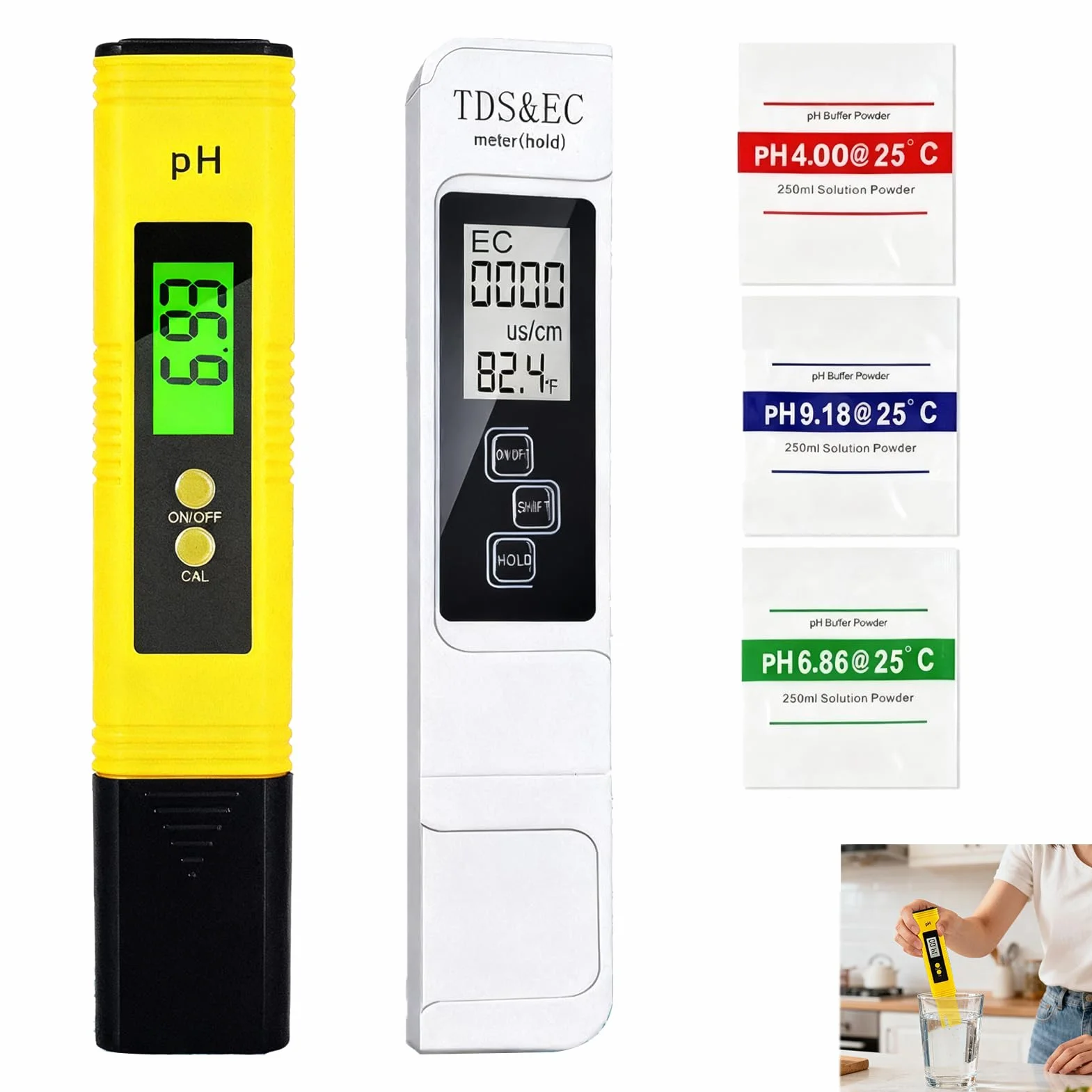 Tester jakości wody 4 w 1 PH TDS, elektroniczny miernik pH