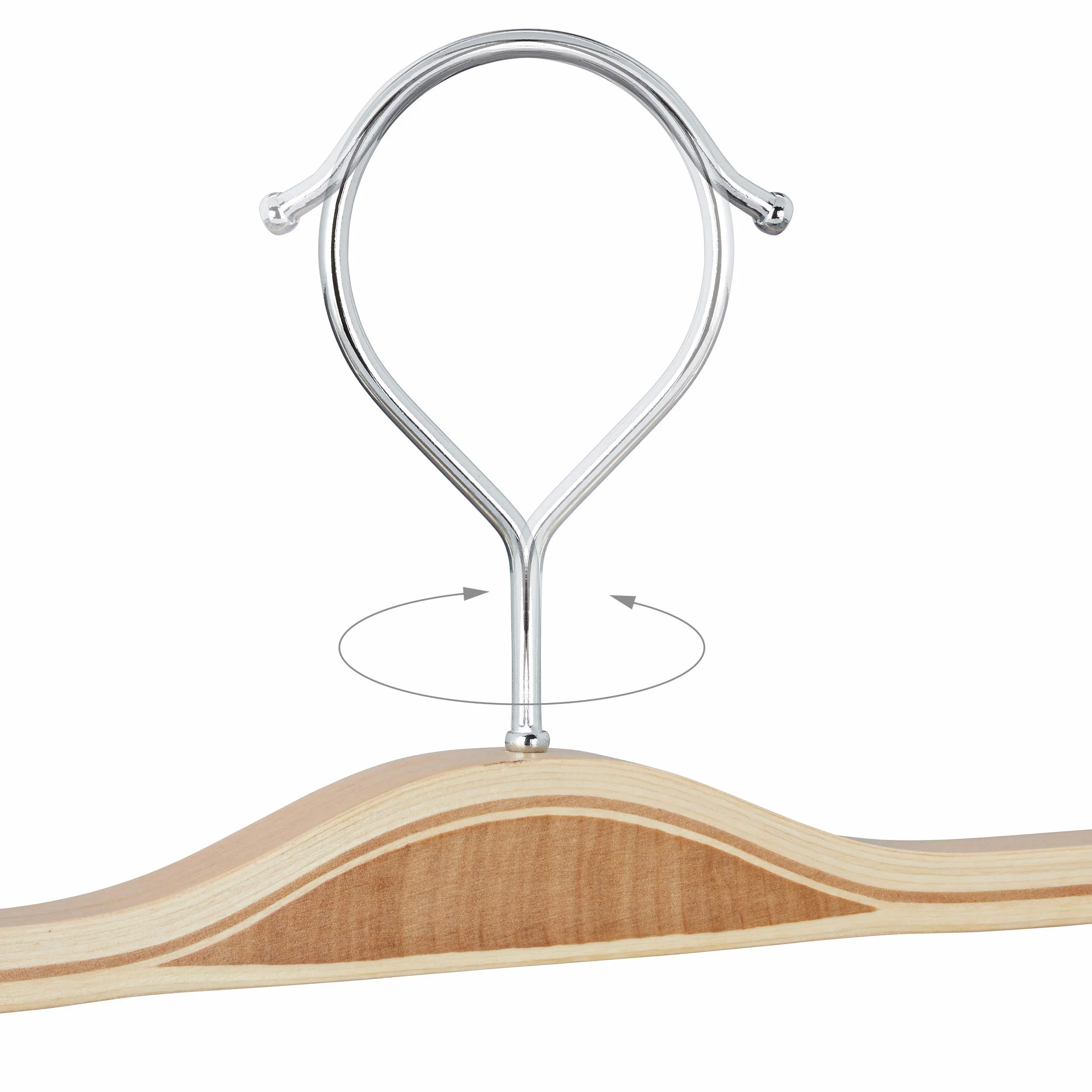 Relaxdays Naturalny wieszak na spodnie zestaw 5 sztuk regulowane gumowane klipsy hak obracany 360° szerokość 37 cm
