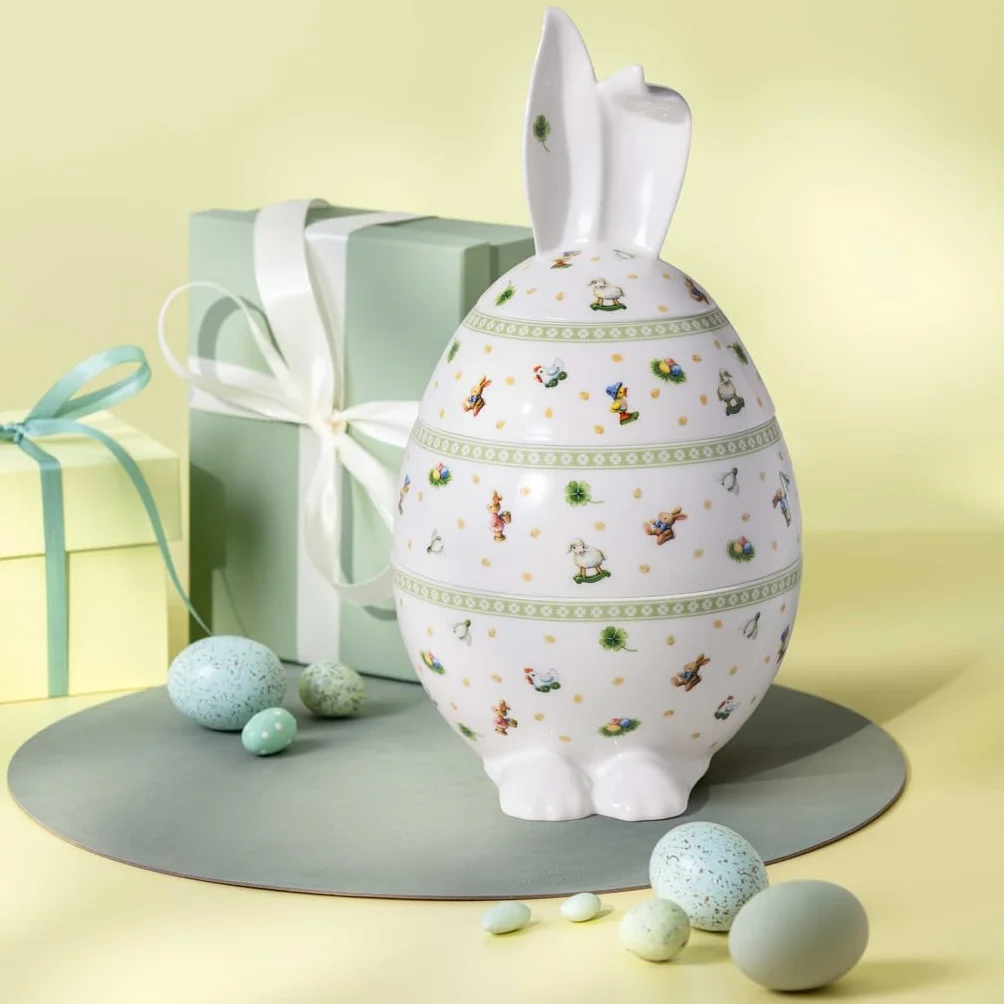 Villeroy & Boch Easter Delight pojemnik okrągły w kształcie jajka porcelana Premium 3-częściowy ozdobny pojemnik na słodycze