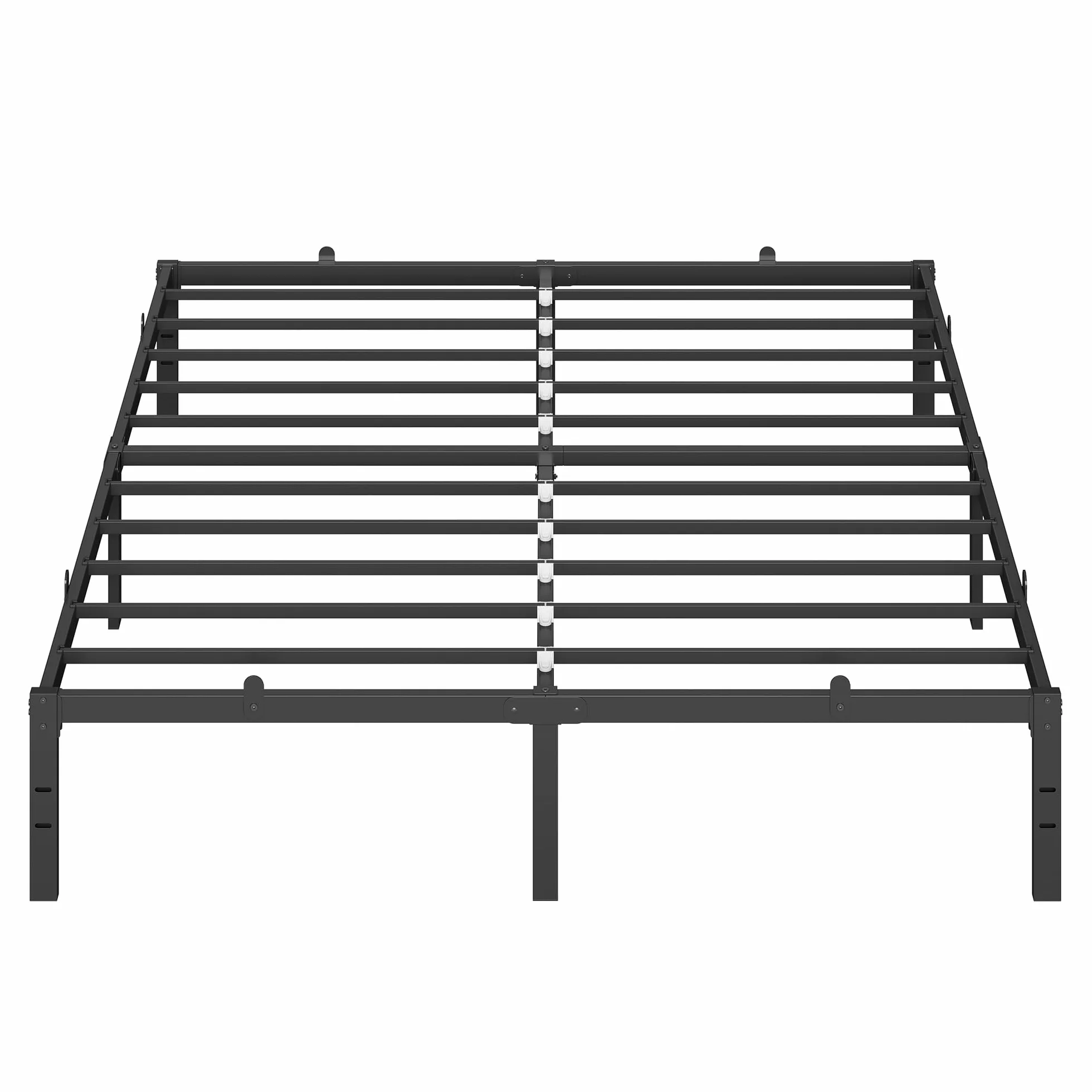VASAGLE Rama łóżka podwójnego, 160 x 200 cm, łóżko metalowe, rama łóżka, schowek pod łóżkiem, nowoczesne, łóżko gościnne, łatwy montaż, atramentowa czerń RMB135B01