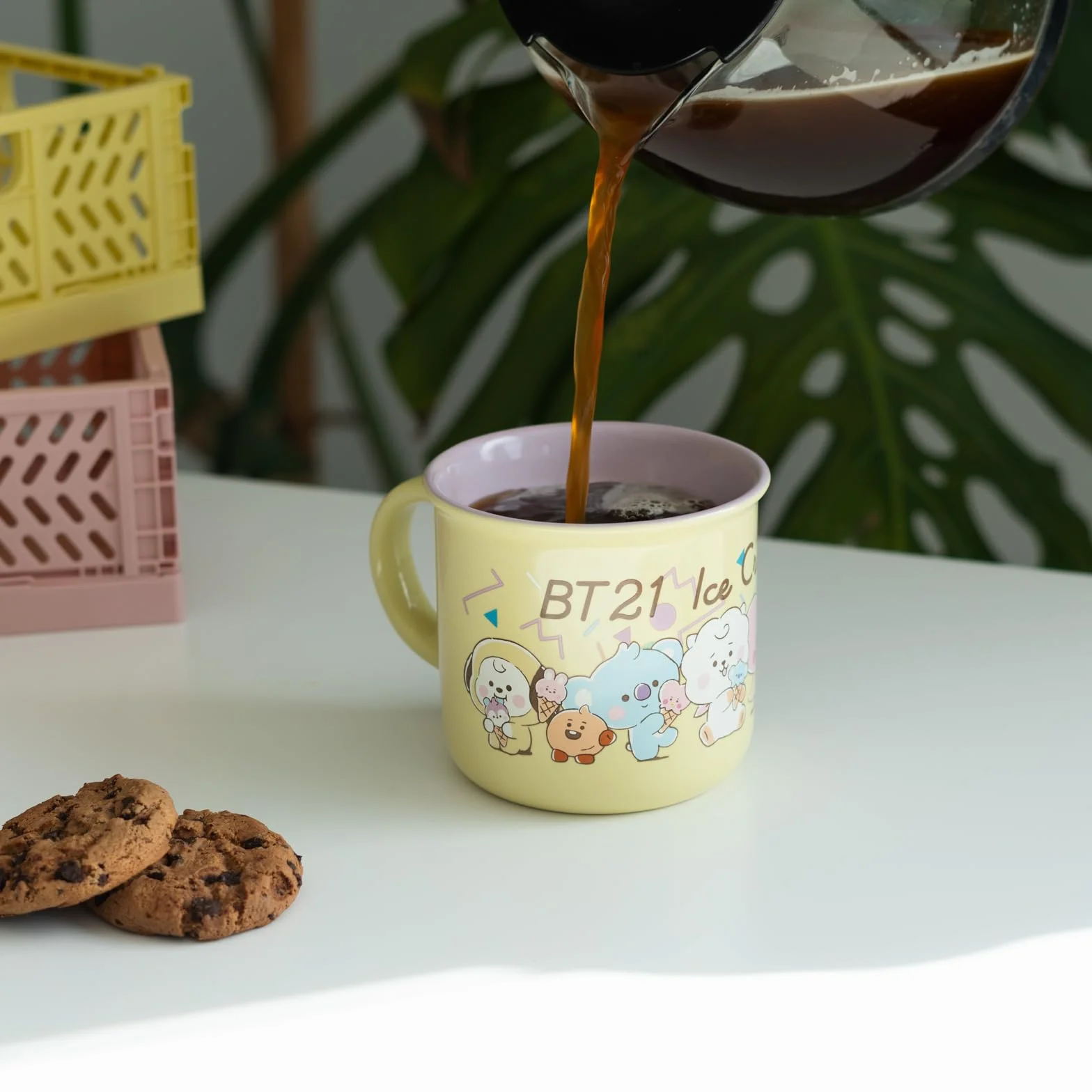 Grupo Erik kubek ceramiczny – BT21 Merch | 375 ml filiżanka do kawy i herbaty, fajne kubki i filiżanki | BT21 prezenty poniżej 4,5 kg, Kawaii Stuff, prezenty Kawaii