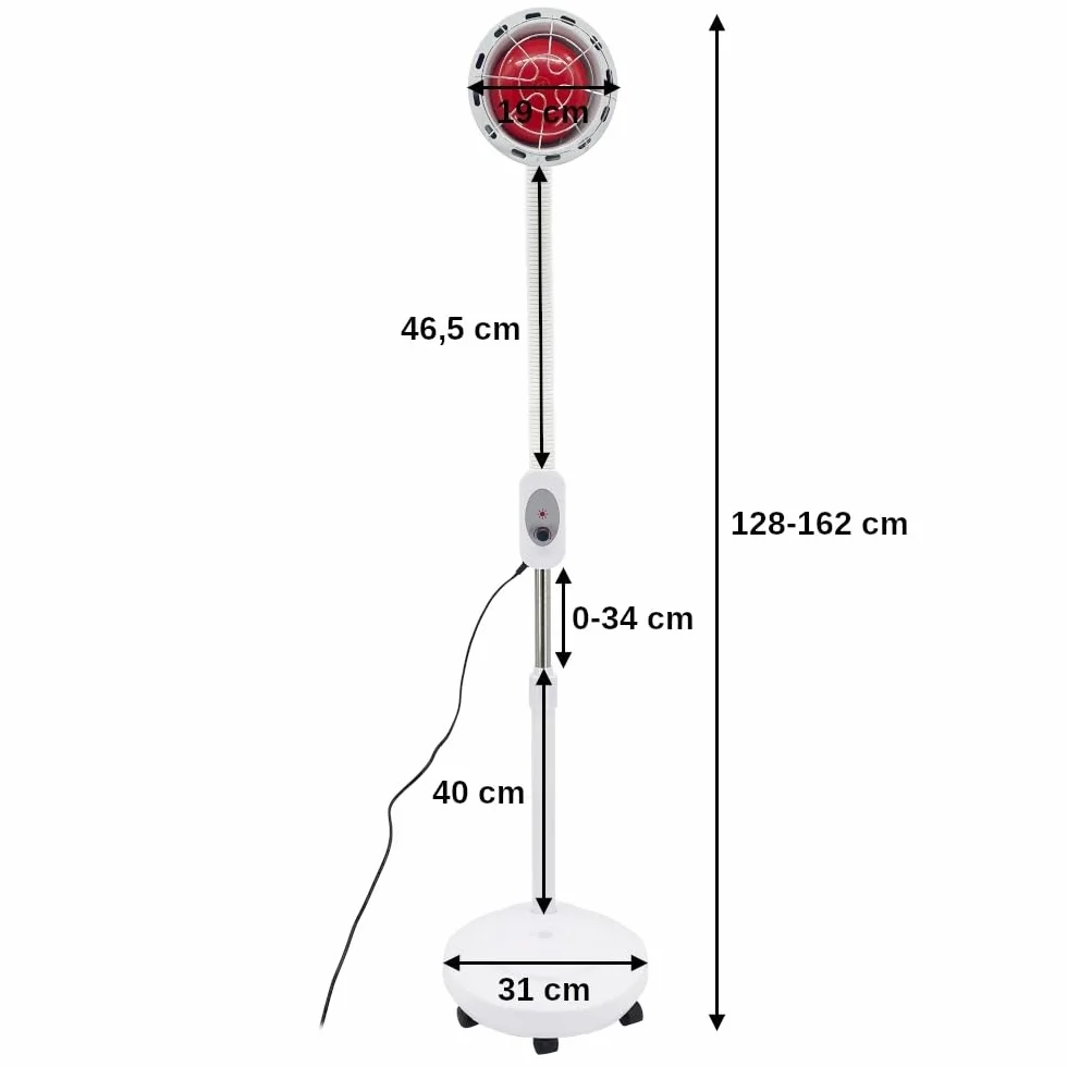 Lampa na podczerwień solux terapia czerwonym światłem lecznicza sollux grzewcza rozgrzewająca 275w mobilna podstawa L05