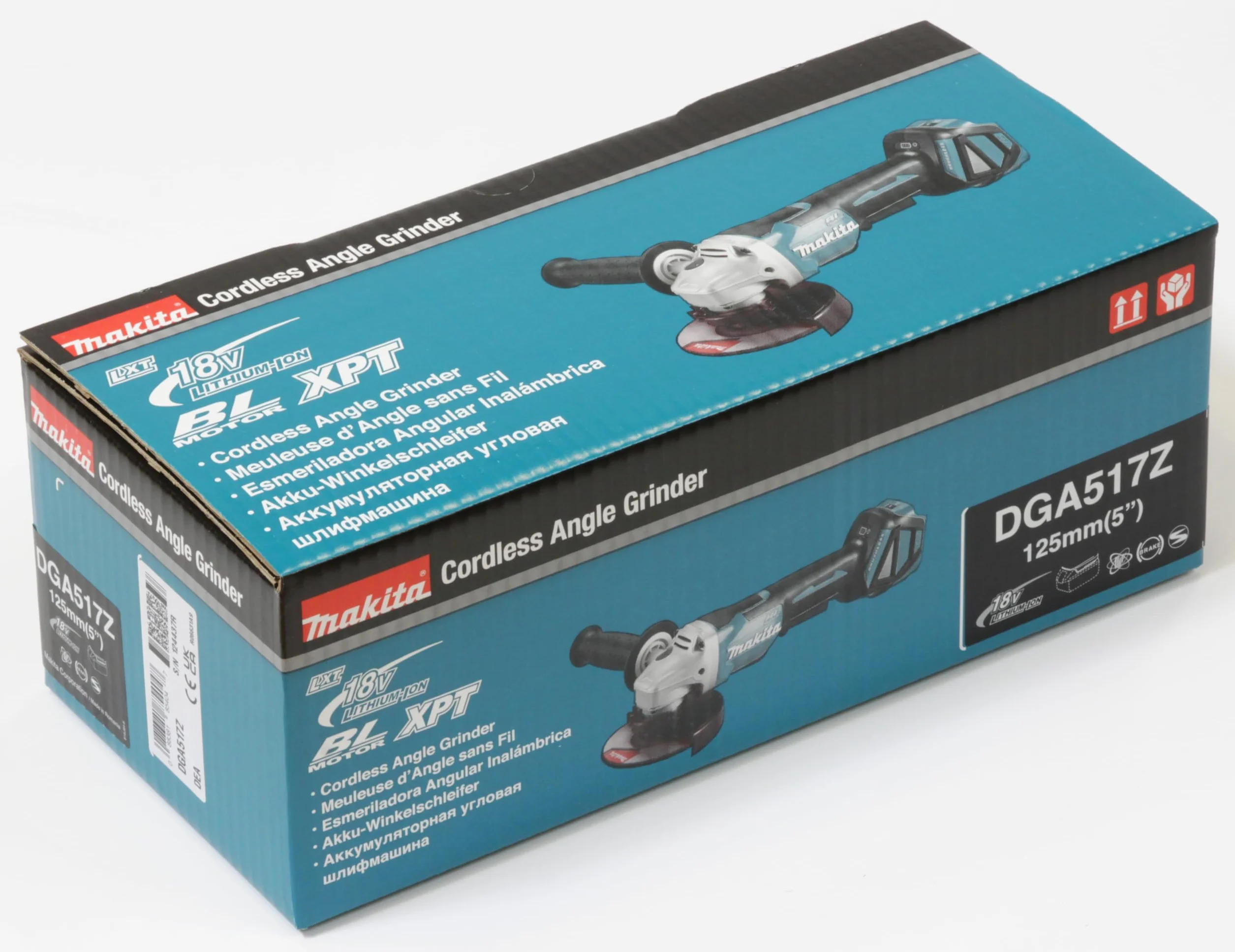 Makita Akumulatorowa Szlifierka Kątowa, Niebieski/Czarny, 125 mm