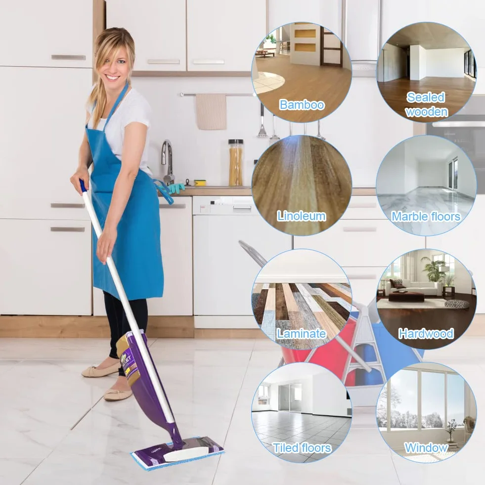 Vicloon podkładek czyszczących z mikrofibry do Swiffer WetJet, 3 szt Zamiennik mopa do Swiffer WetJet Zmywalny w sprayu Mop z mikrofibry do czyszczenia podłóg