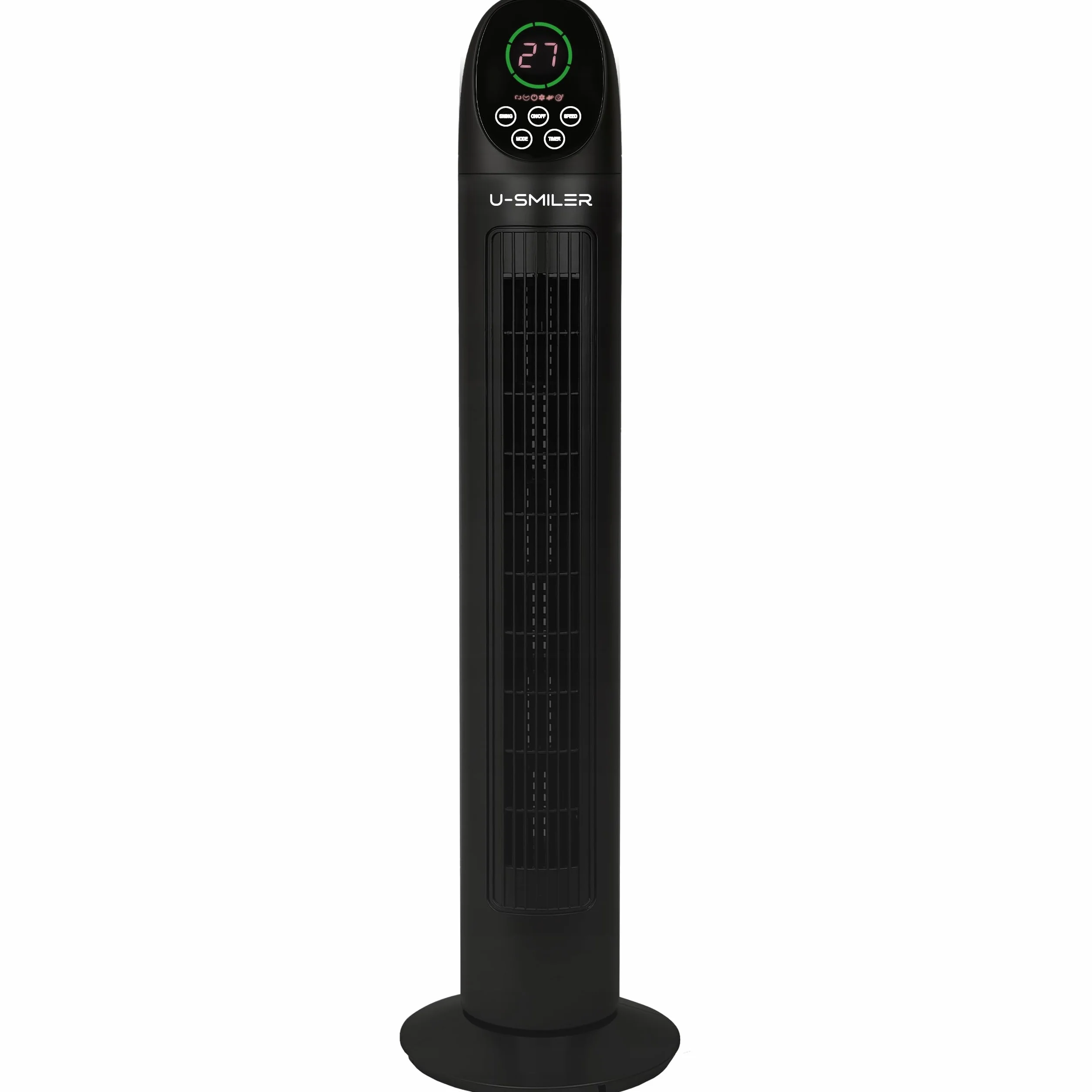 Wentylator Kolumnowy 45W z Pilotem, Cichy Wiatrak Podłogowy 101 cm z Oscylacją 90°, LED, 3 Tryby, 3 Prędkości, Timer, Design Nowoczesny, Do Biura, Sypialni, Domu, Czarny